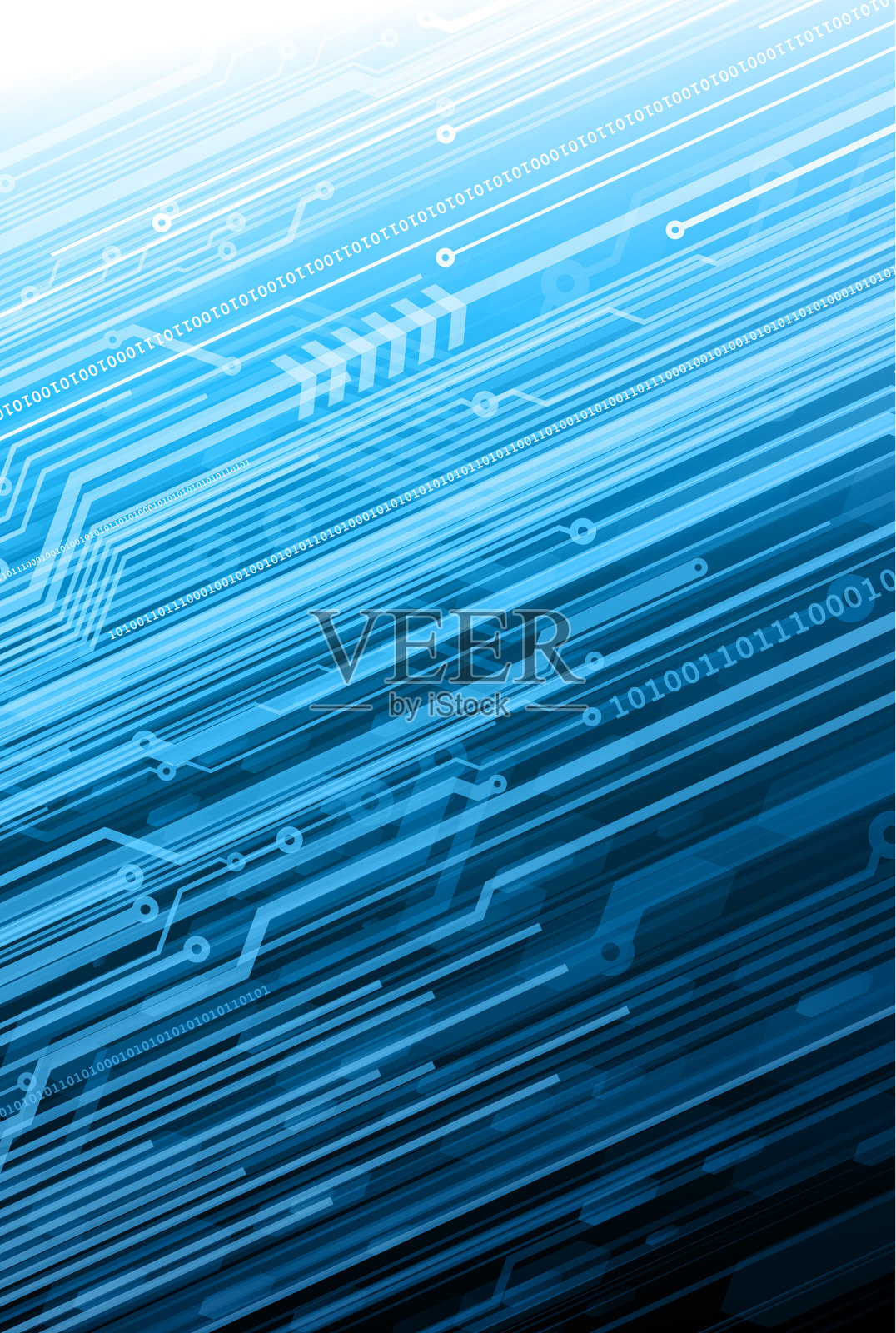 蓝色技术背景插画图片素材