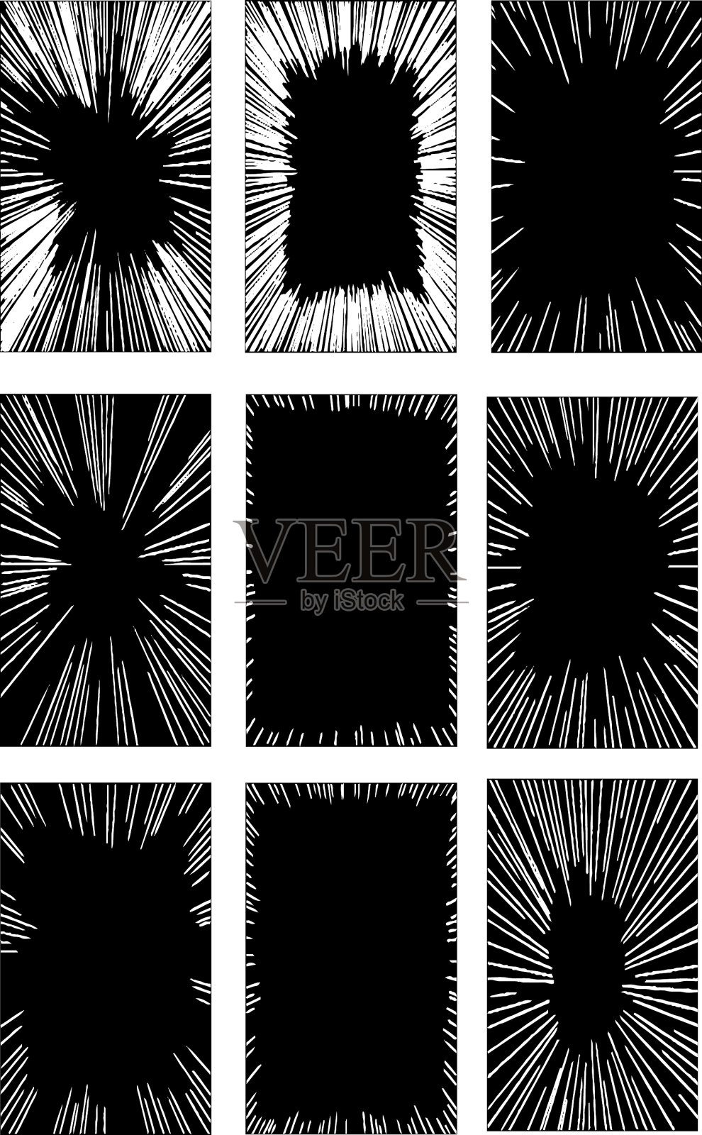 垂直白色手绘漫画集中插画图片素材