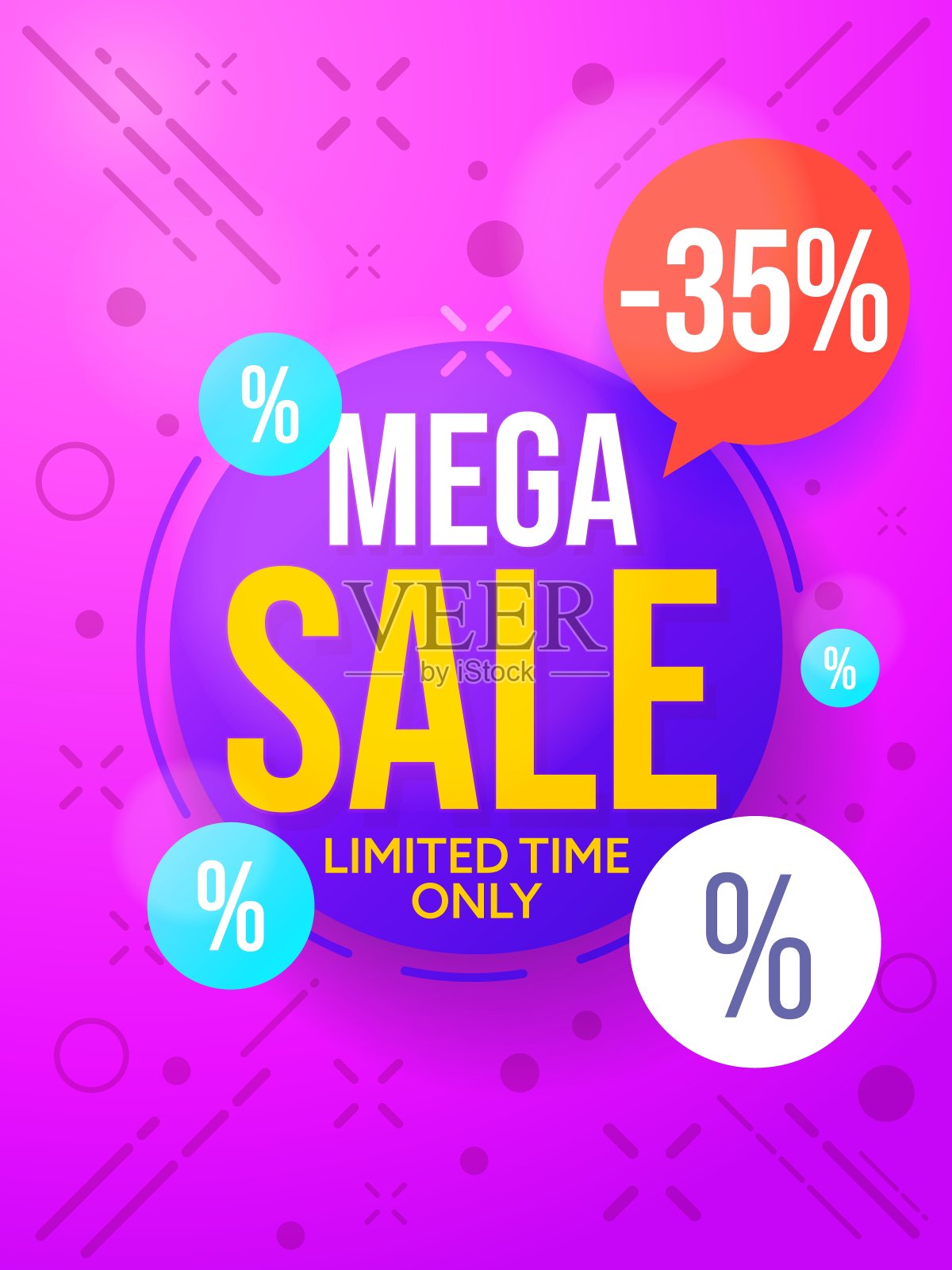 大型销售横幅模板促进35%的折扣插画图片素材