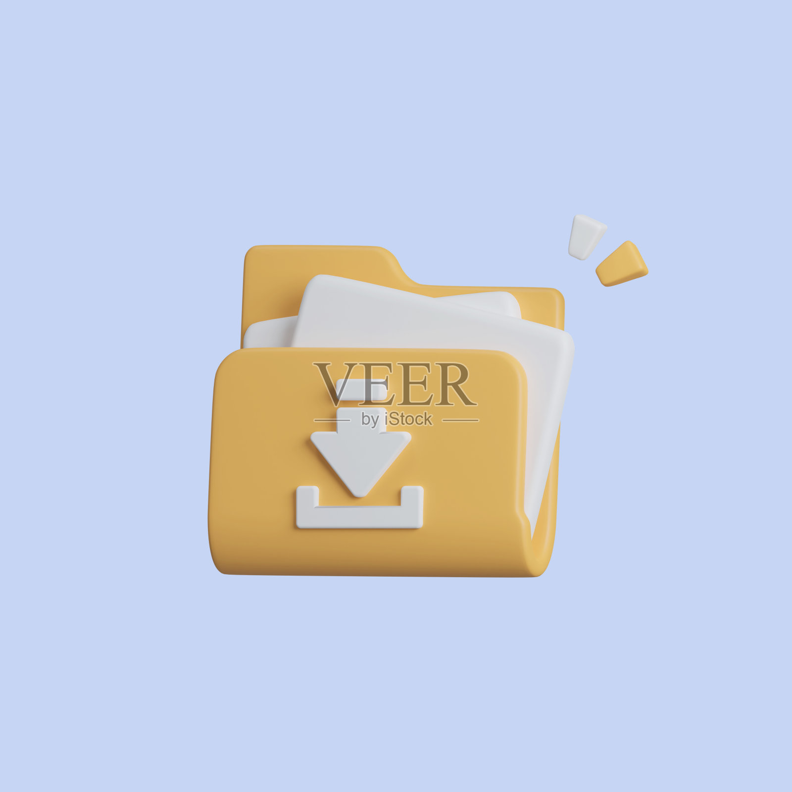 文件下载文件夹文件纸张签名或符号。三维图标渲染图图标素材