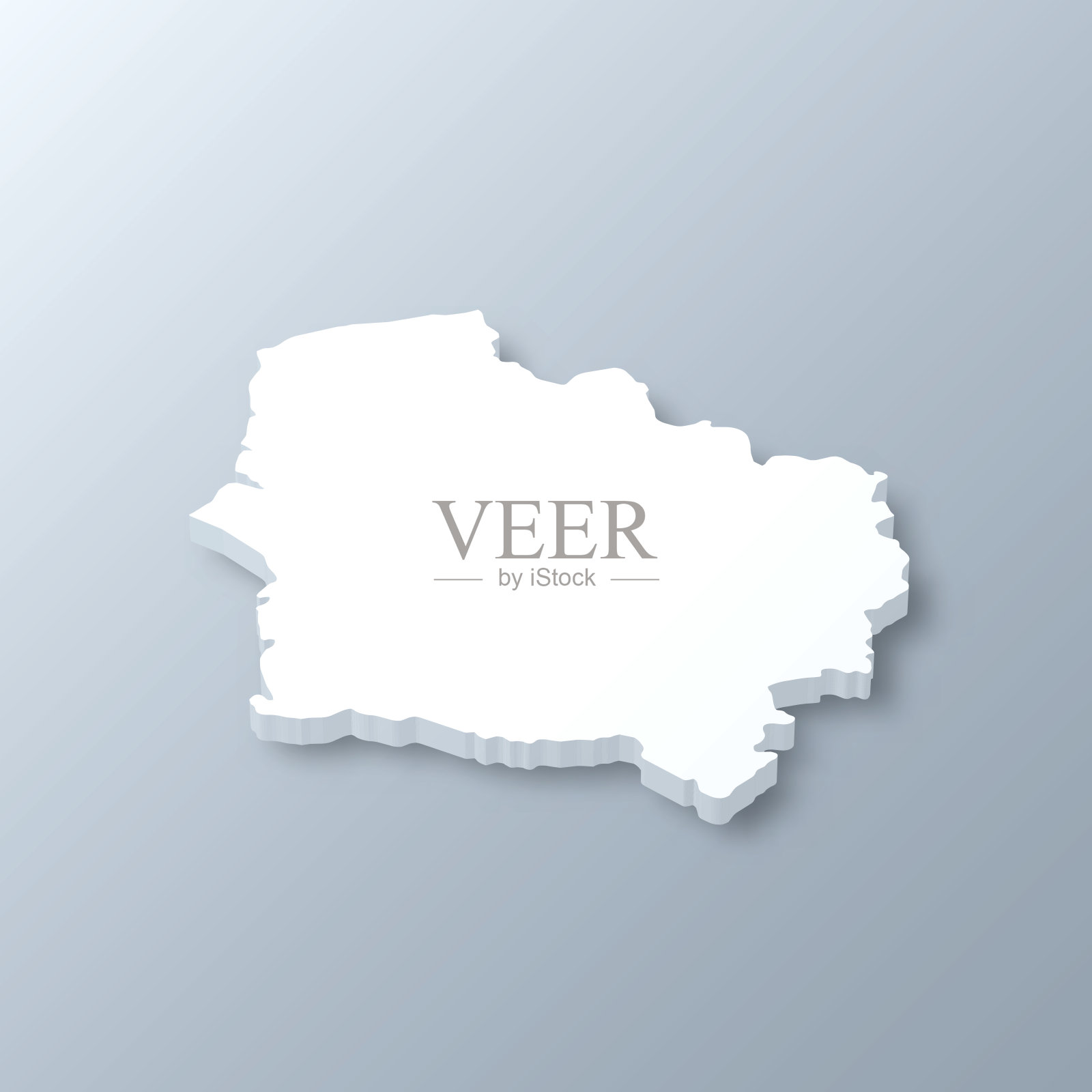 上法兰西3D地图的灰色背景插画图片素材