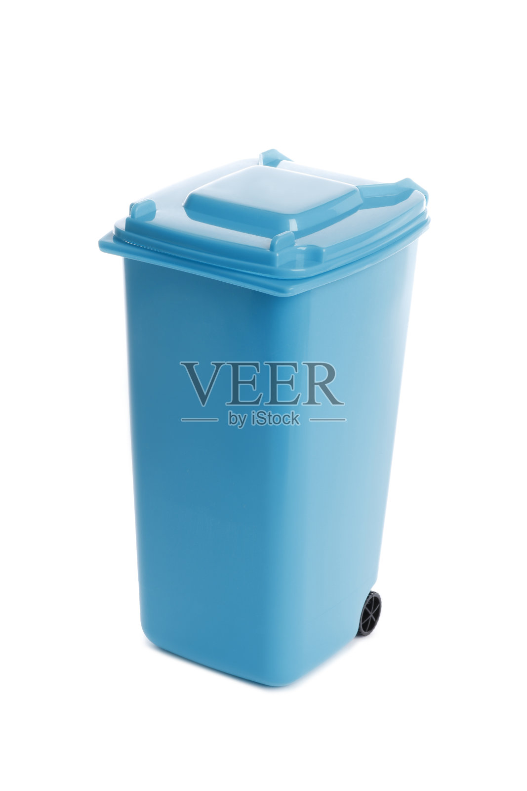 封闭的垃圾桶被隔离在白色的背景上照片摄影图片