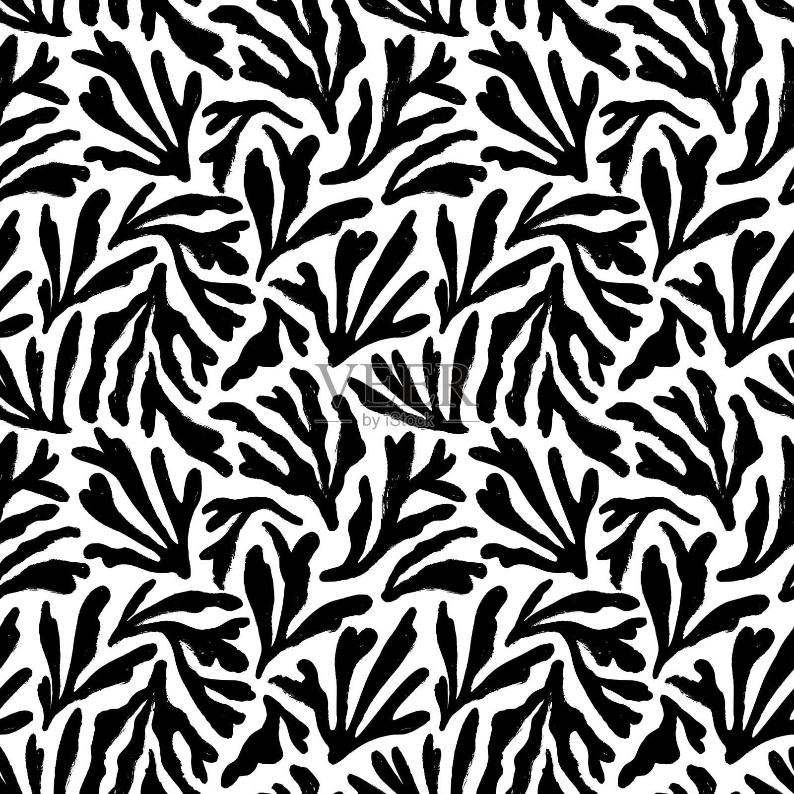 当代马蒂斯与珊瑚无缝图案。插画图片素材