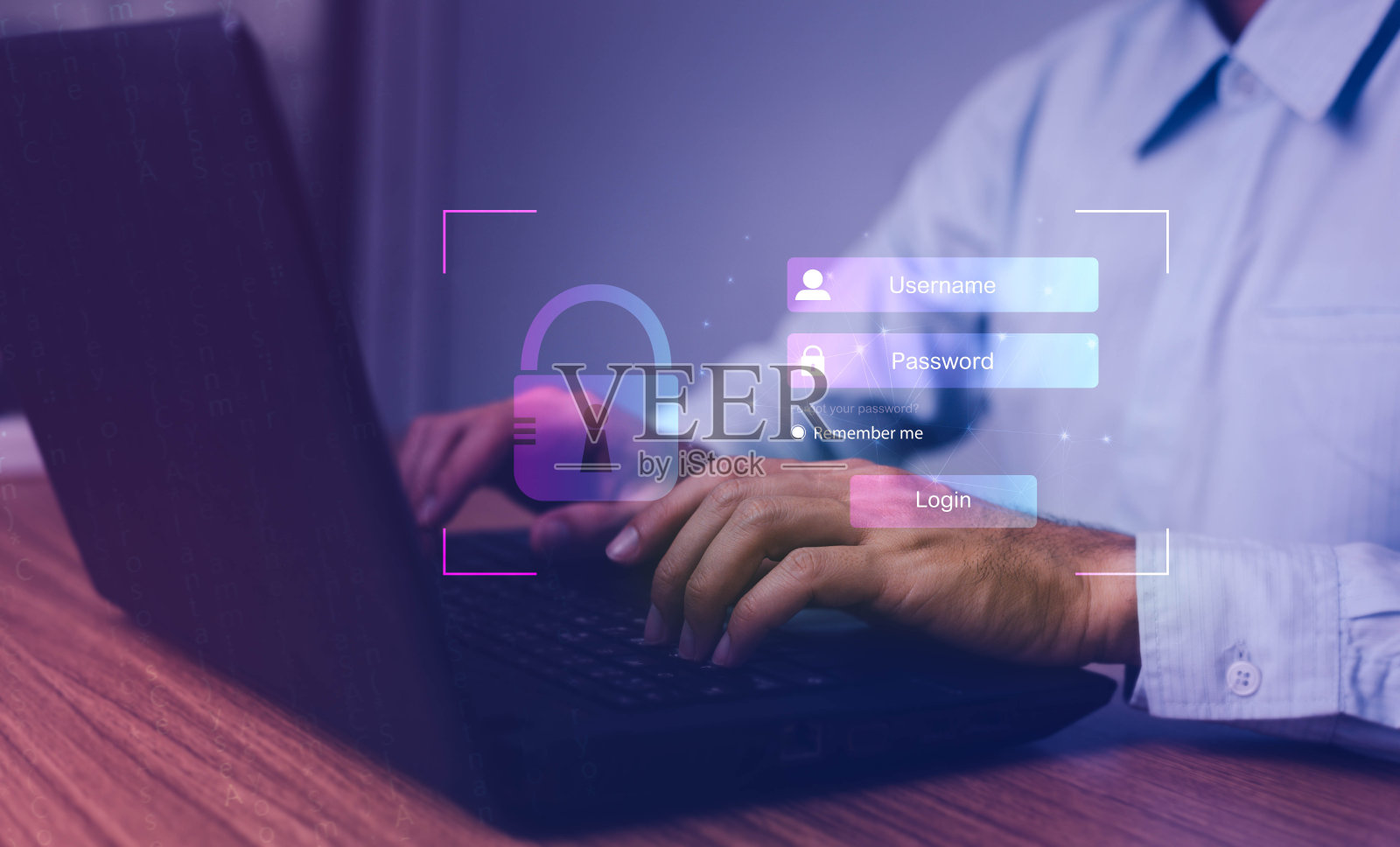 用户输入登录和密码，网络安全概念，数据保护和安全上网，网络安全照片摄影图片