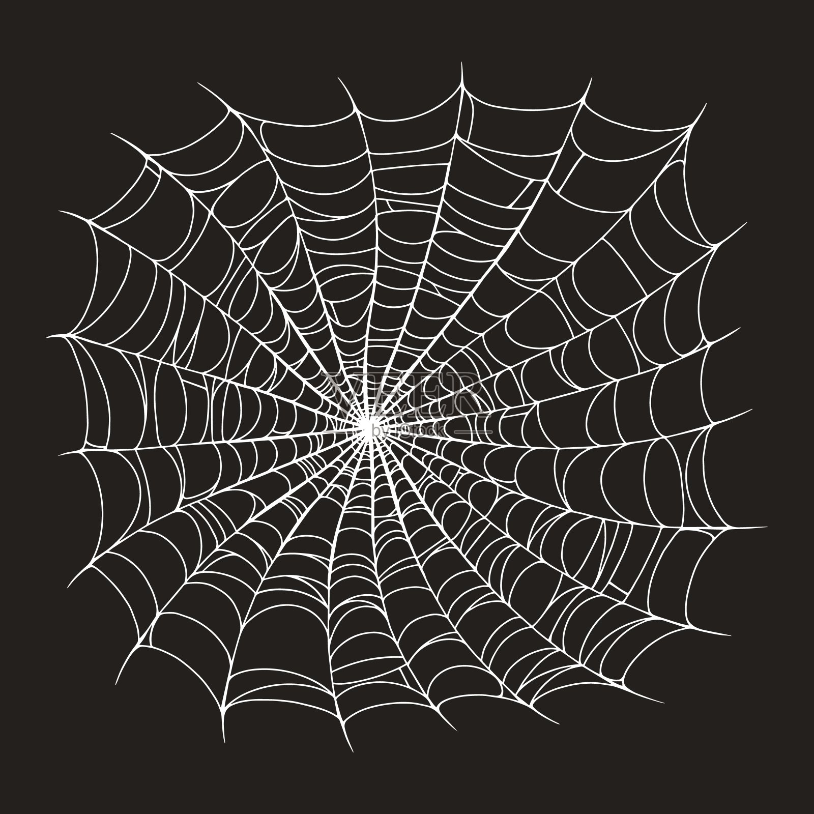 可怕的蜘蛛网标签单色插画图片素材