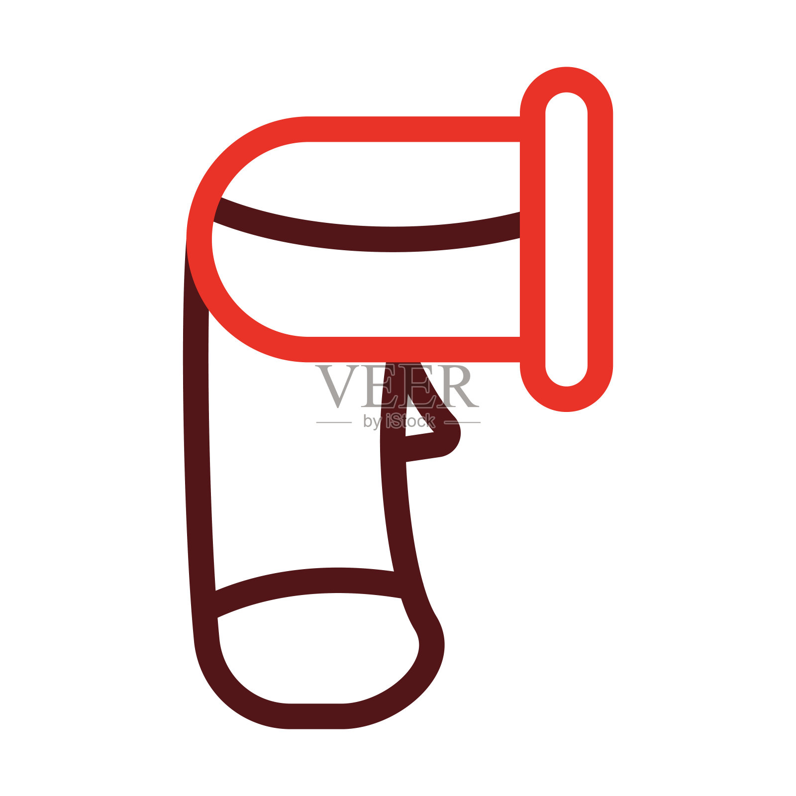 扫描器粗线两色图标为个人和商业用途。插画图片素材