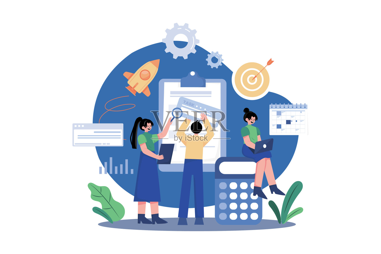 业务增长管理分析插画图片素材