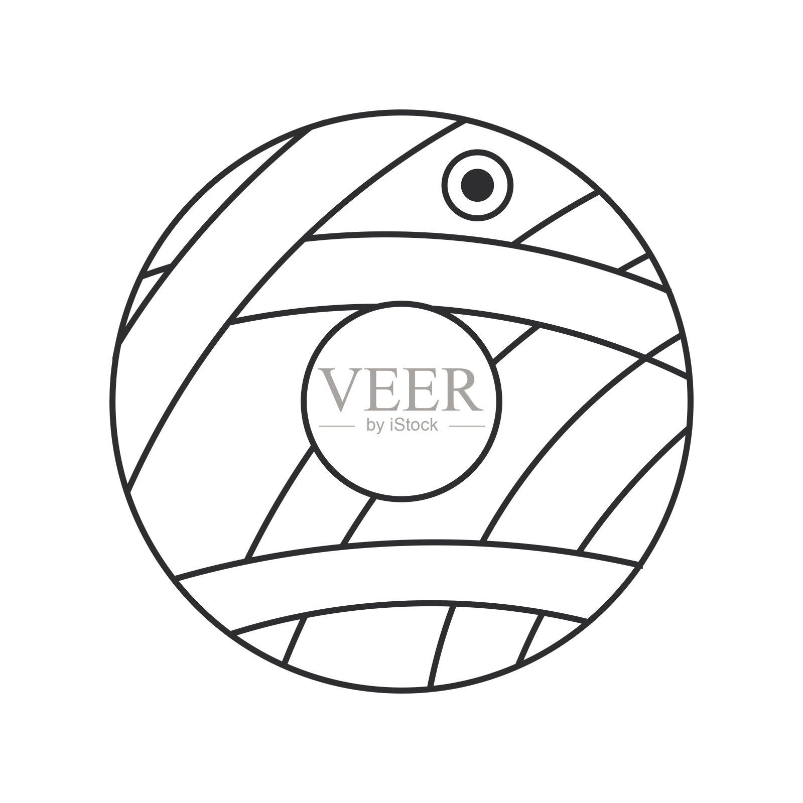 甜甜圈表情万圣节线木乃伊元素图标插画图片素材