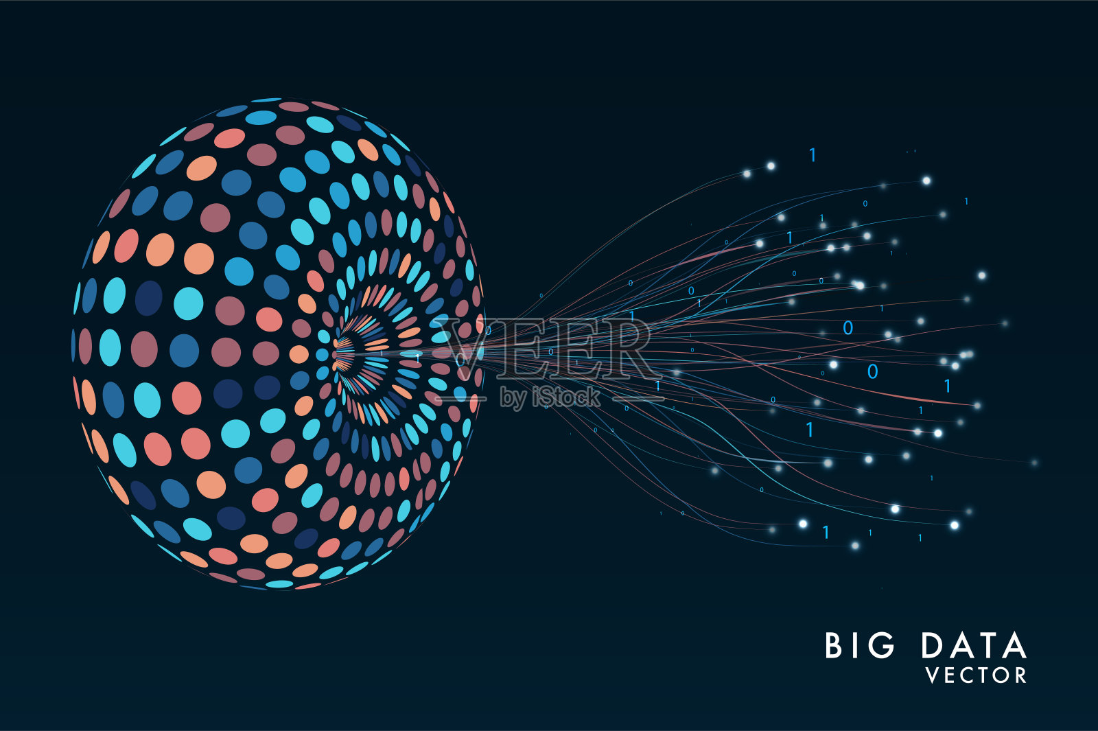 抽象大数据可视化。插画图片素材