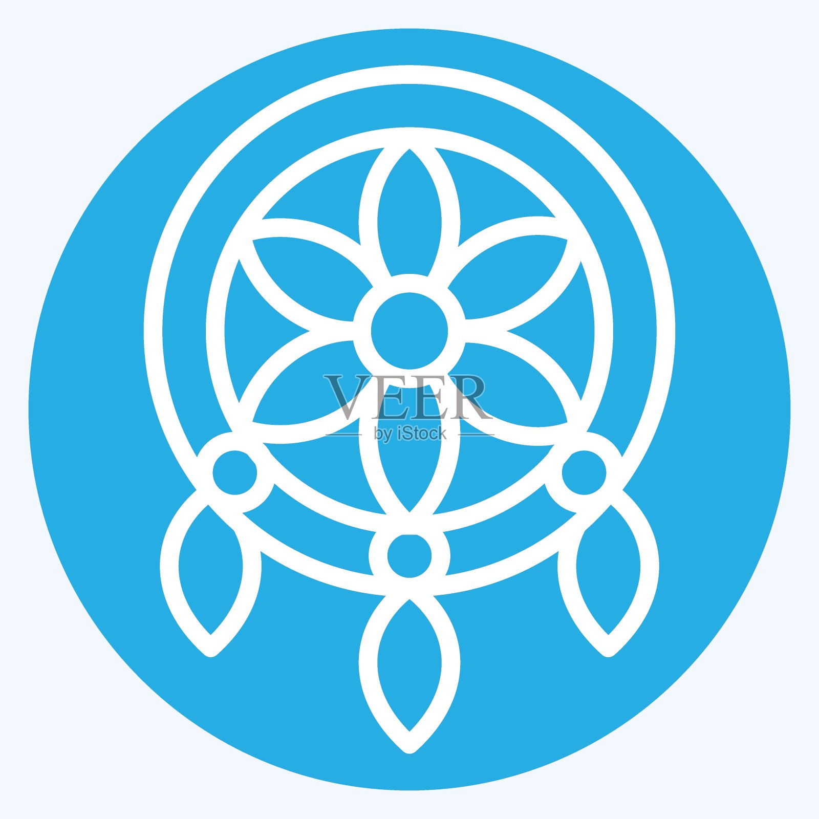 图标追梦人。与美洲土著象征有关。蓝眼睛的风格。简单的设计可编辑。简单的说明插画图片素材