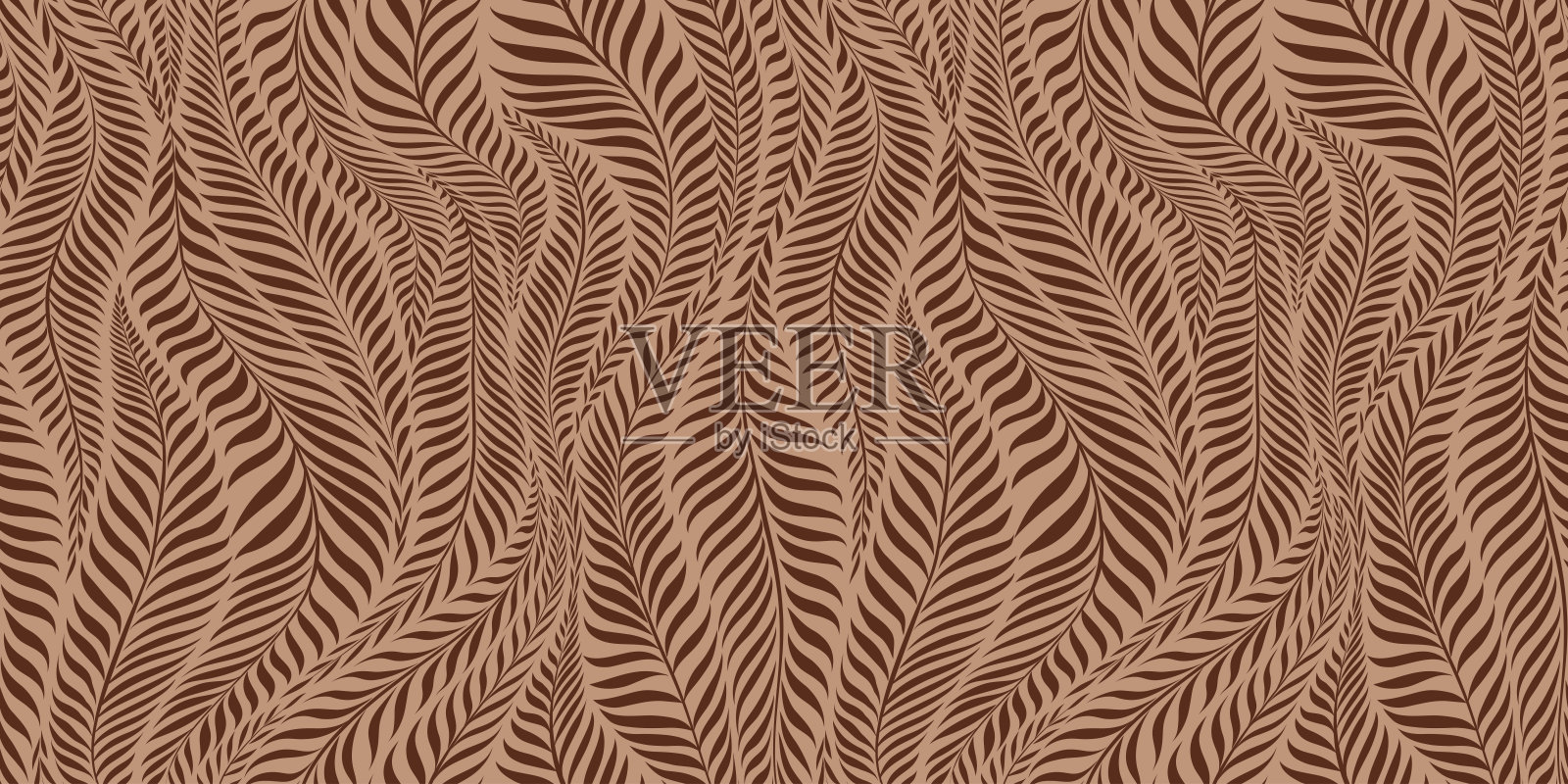 无缝图案与树叶。抽象的花卉背景。矢量插图。插画图片素材