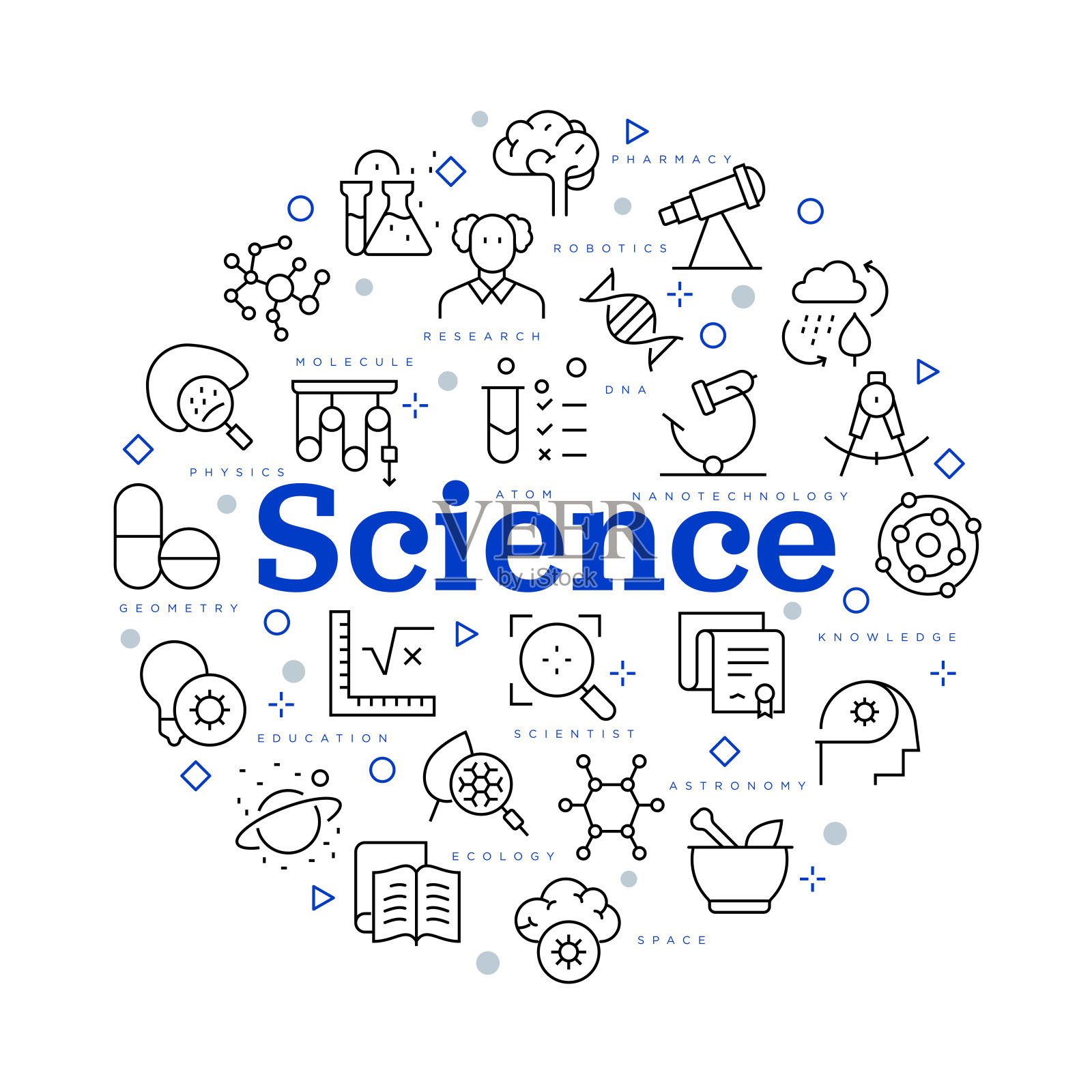 科学的概念。矢量设计与图标和关键字。插画图片素材