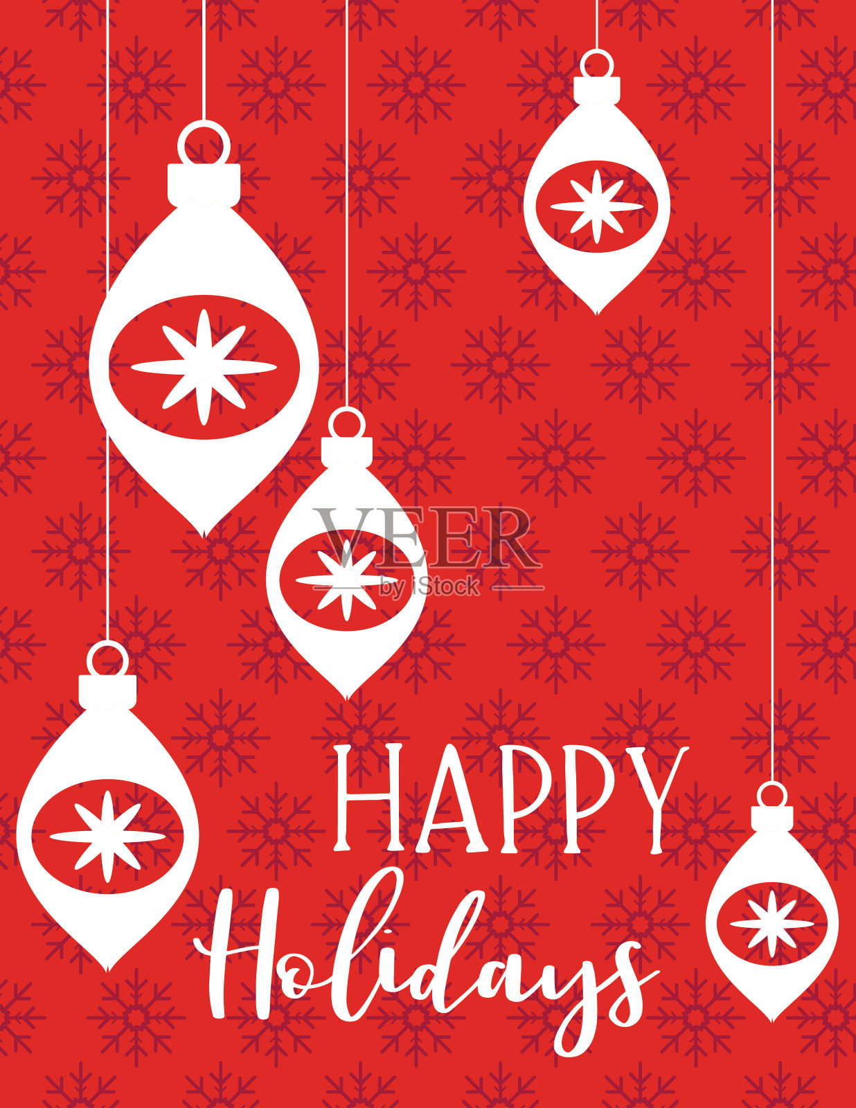 红色圣诞饰品节日背景插画图片素材