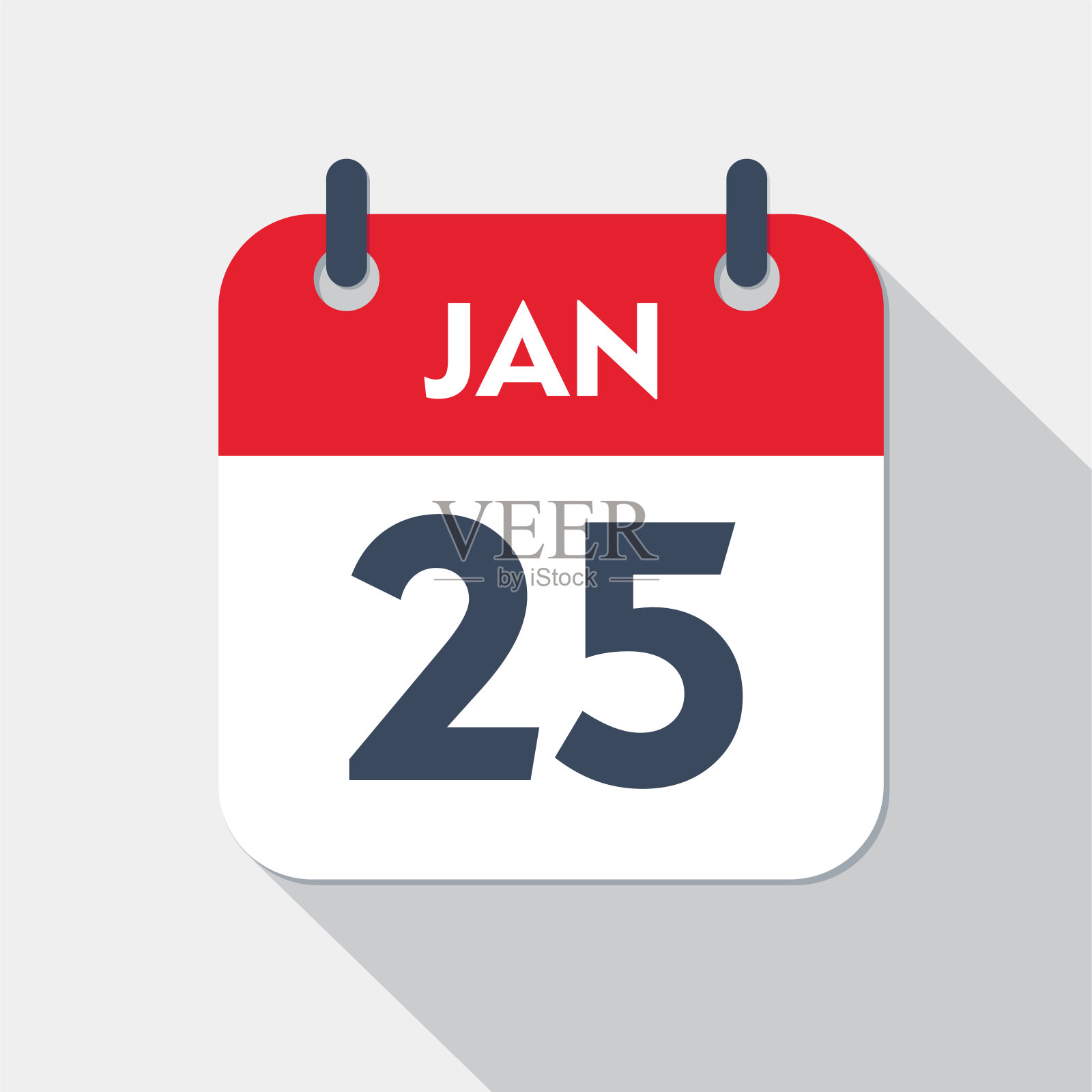 每日日历图标- 1月25日插画图片素材