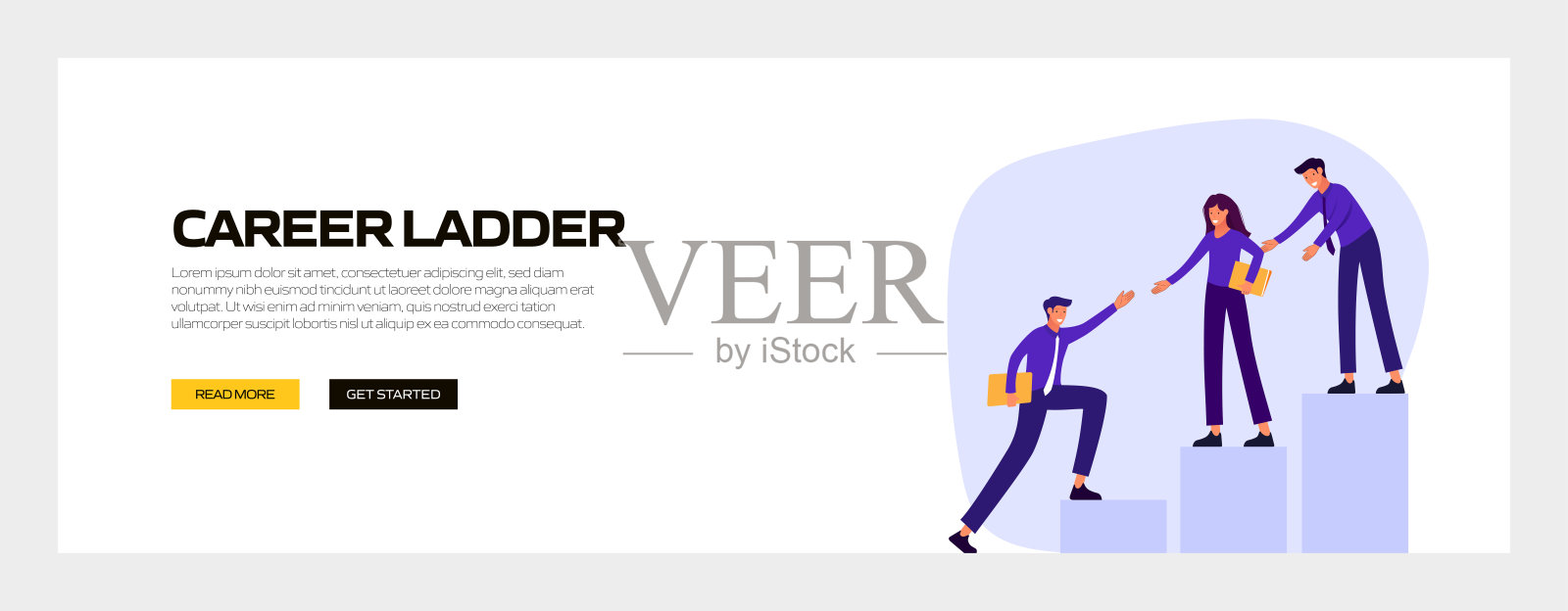 职业阶梯概念矢量插图网站横幅，广告和营销材料，在线广告，业务演示等。插画图片素材