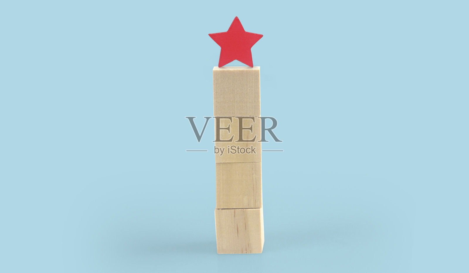 带有五星标志的木块增加评级照片摄影图片