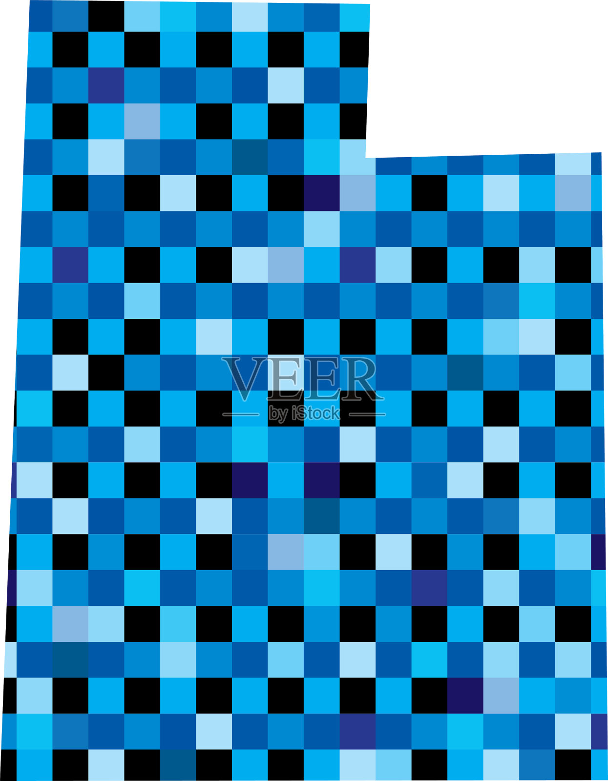 犹他州蓝方格地图插画图片素材