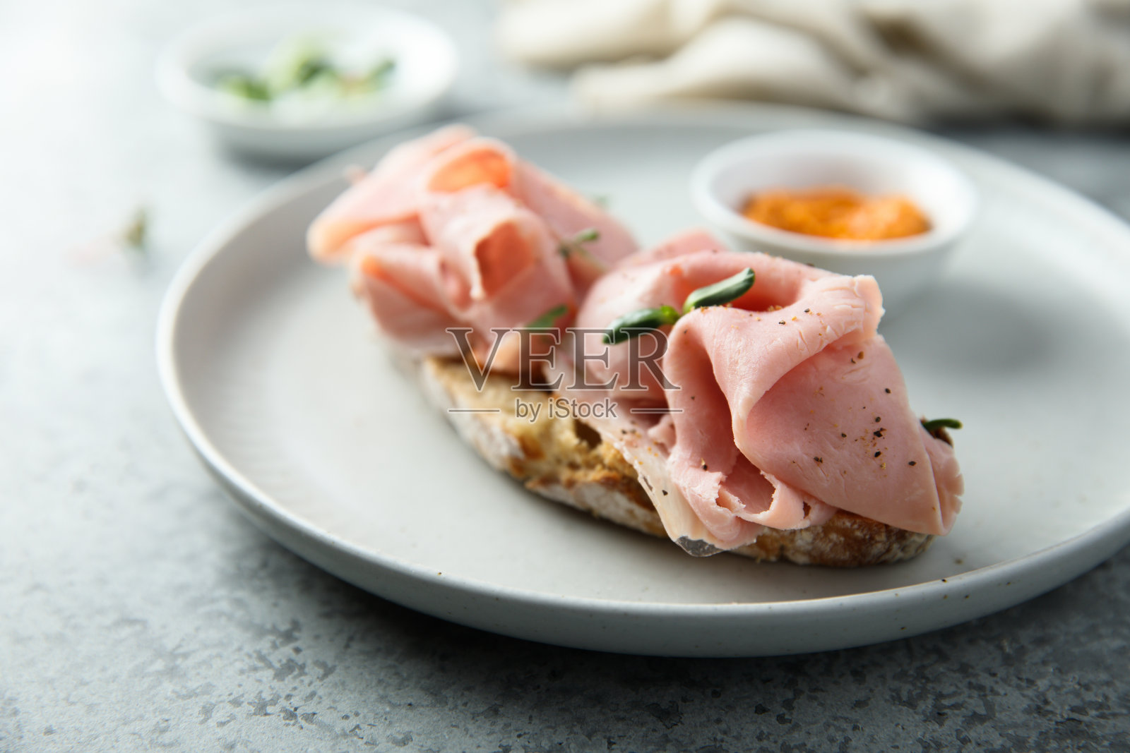 火腿三明治照片摄影图片