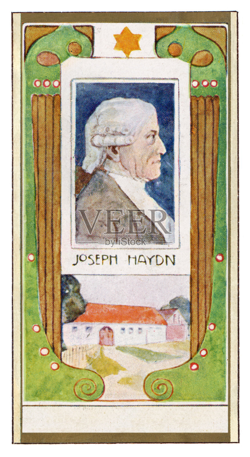 约瑟夫·海顿作曲家肖像新艺术插画插画图片素材