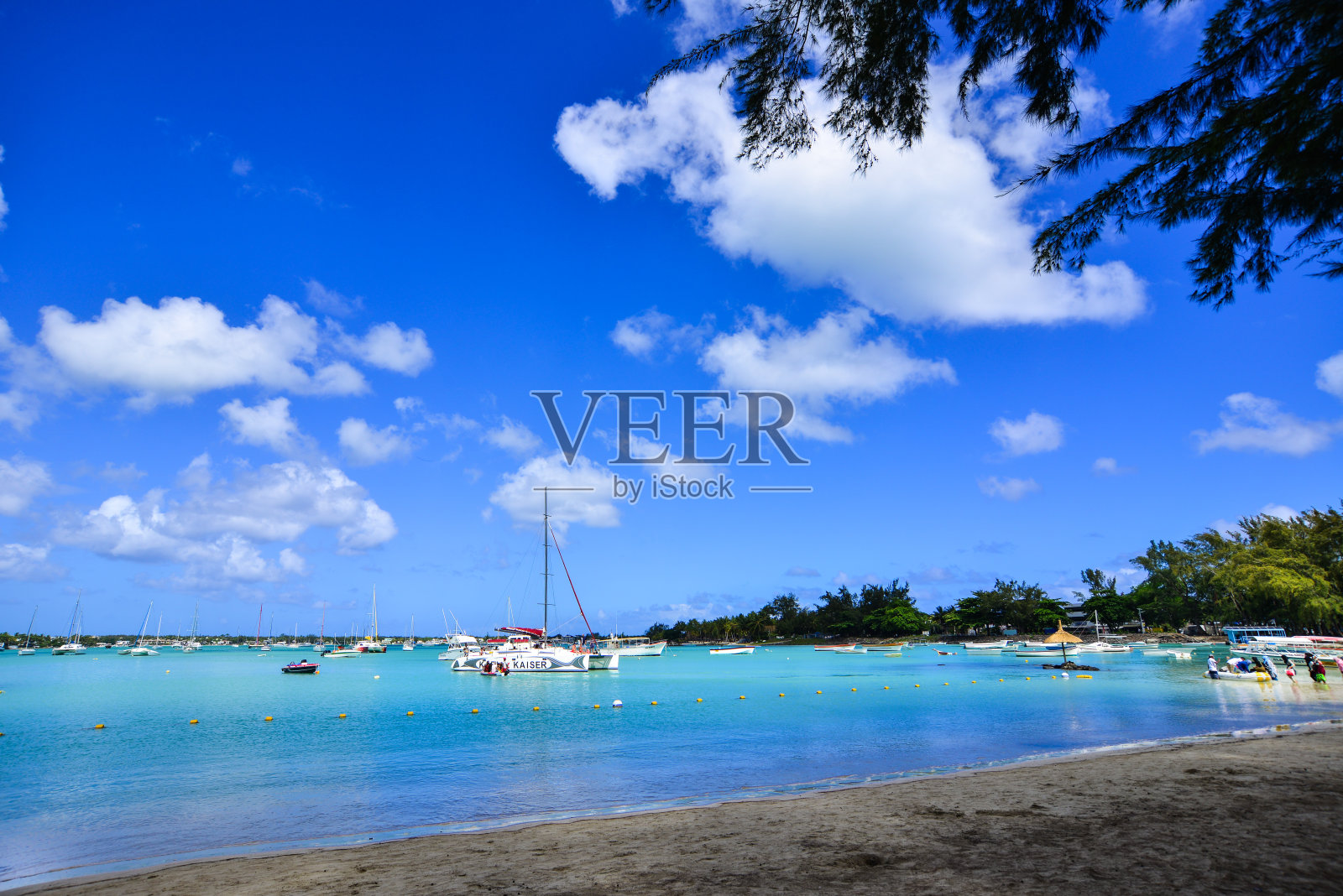 毛里求斯大海湾的海景照片摄影图片