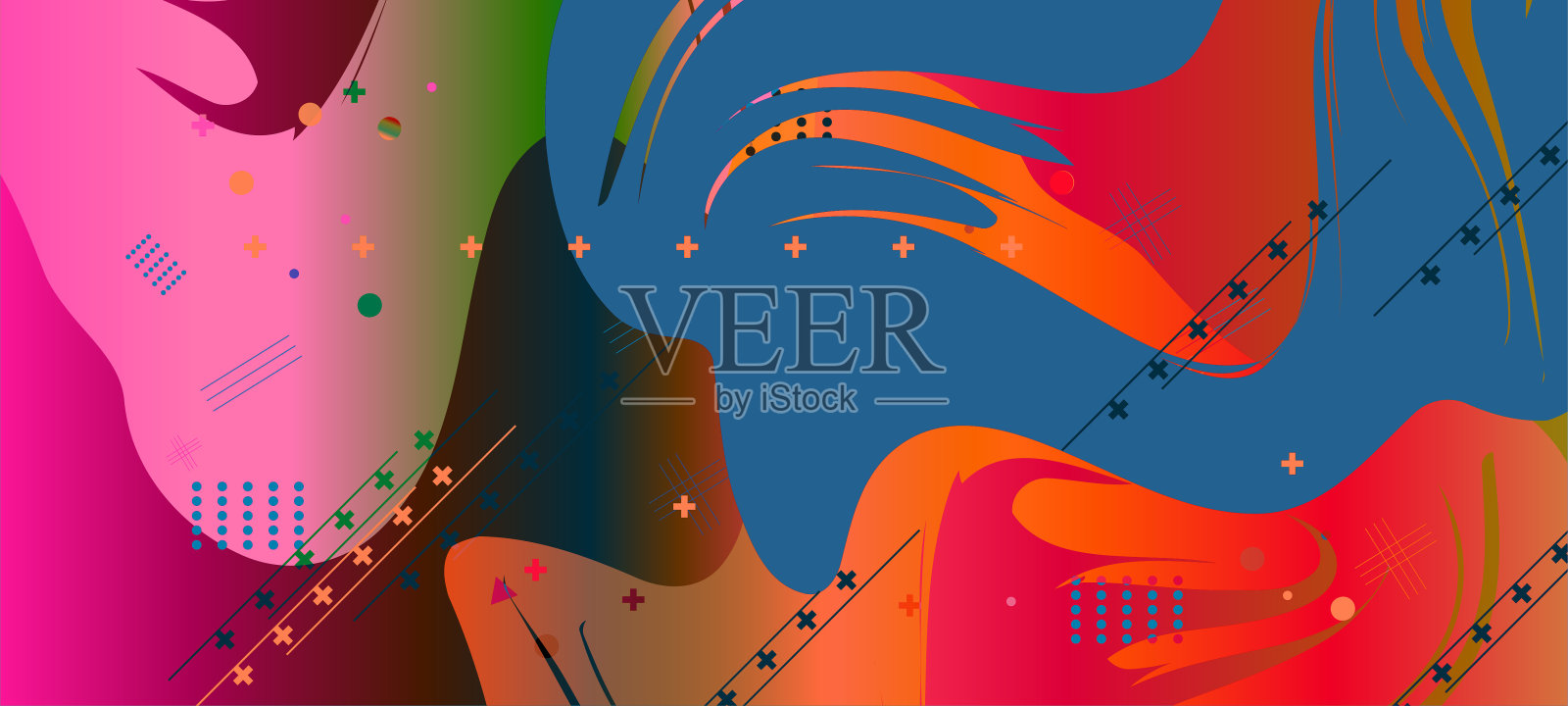 具有动态波的抽象背景。矢量插图在明亮的寺庙插画图片素材