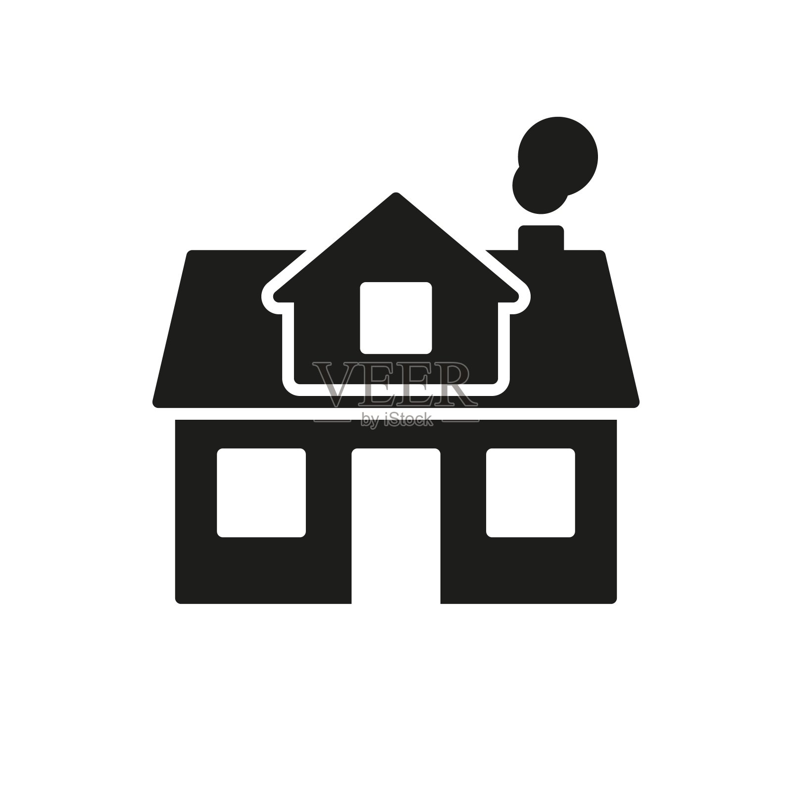 房子黑色的象形符号在白色上图标素材