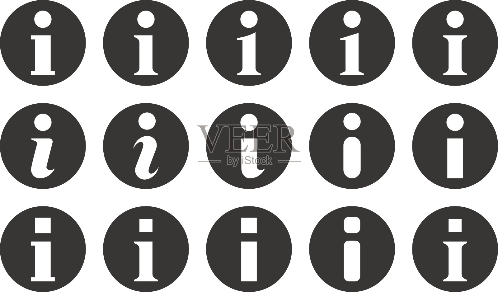 矢量插图集单色信息风格的标志插画图片素材