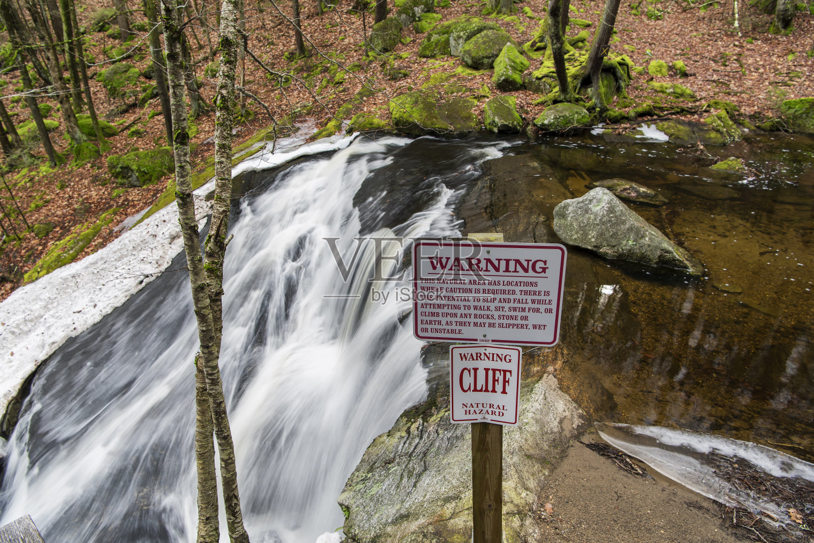 恩德斯州立森林冬季瀑布照片摄影图片