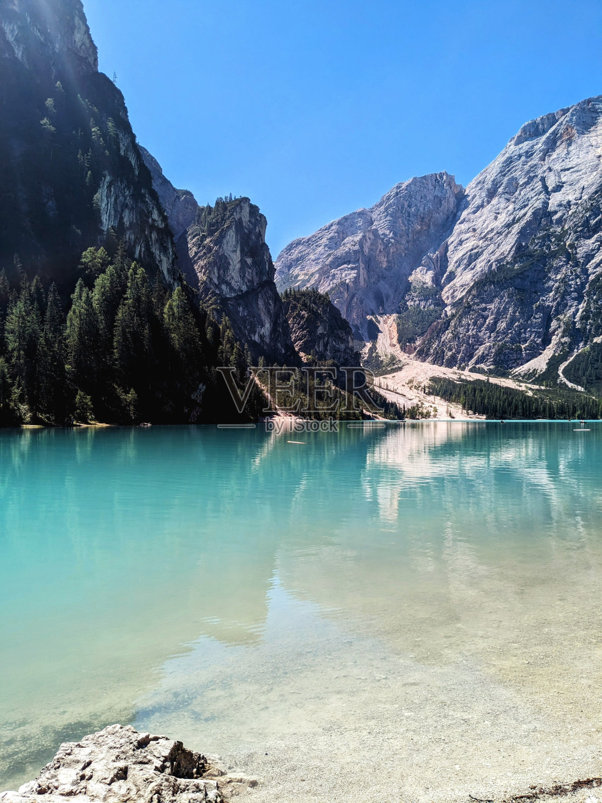 Pragser Wildsee在意大利白云石照片摄影图片