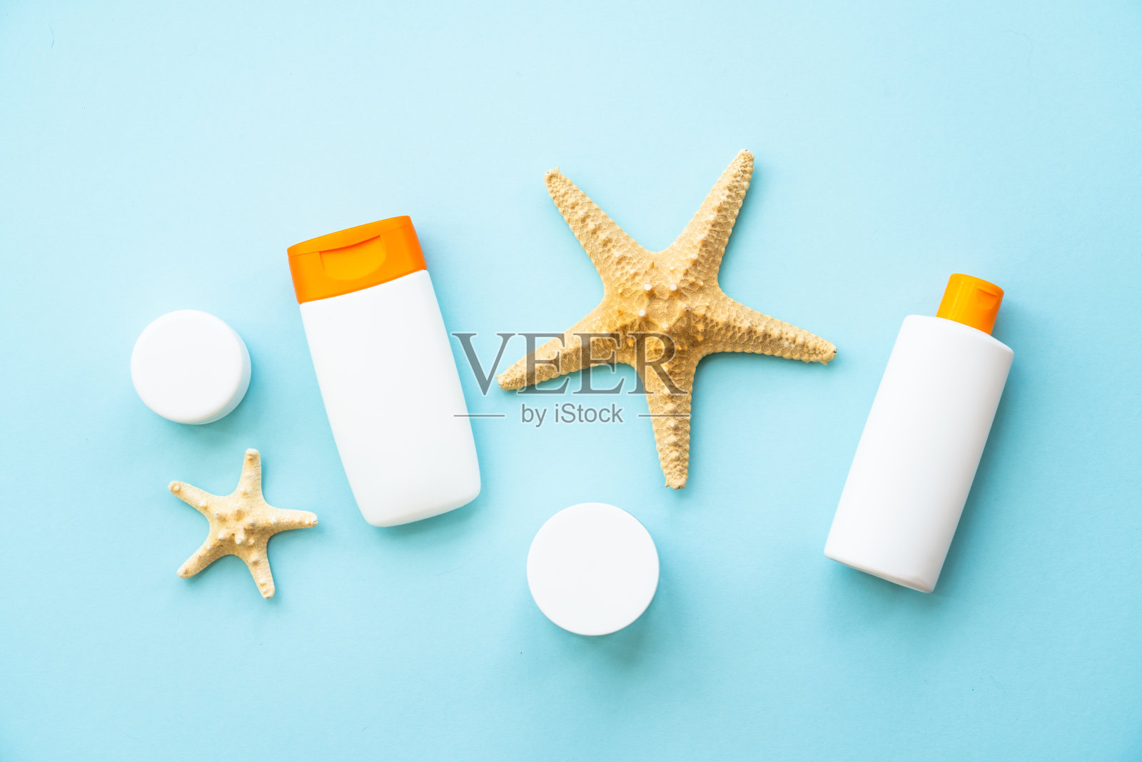 防晒护肤产品。照片摄影图片