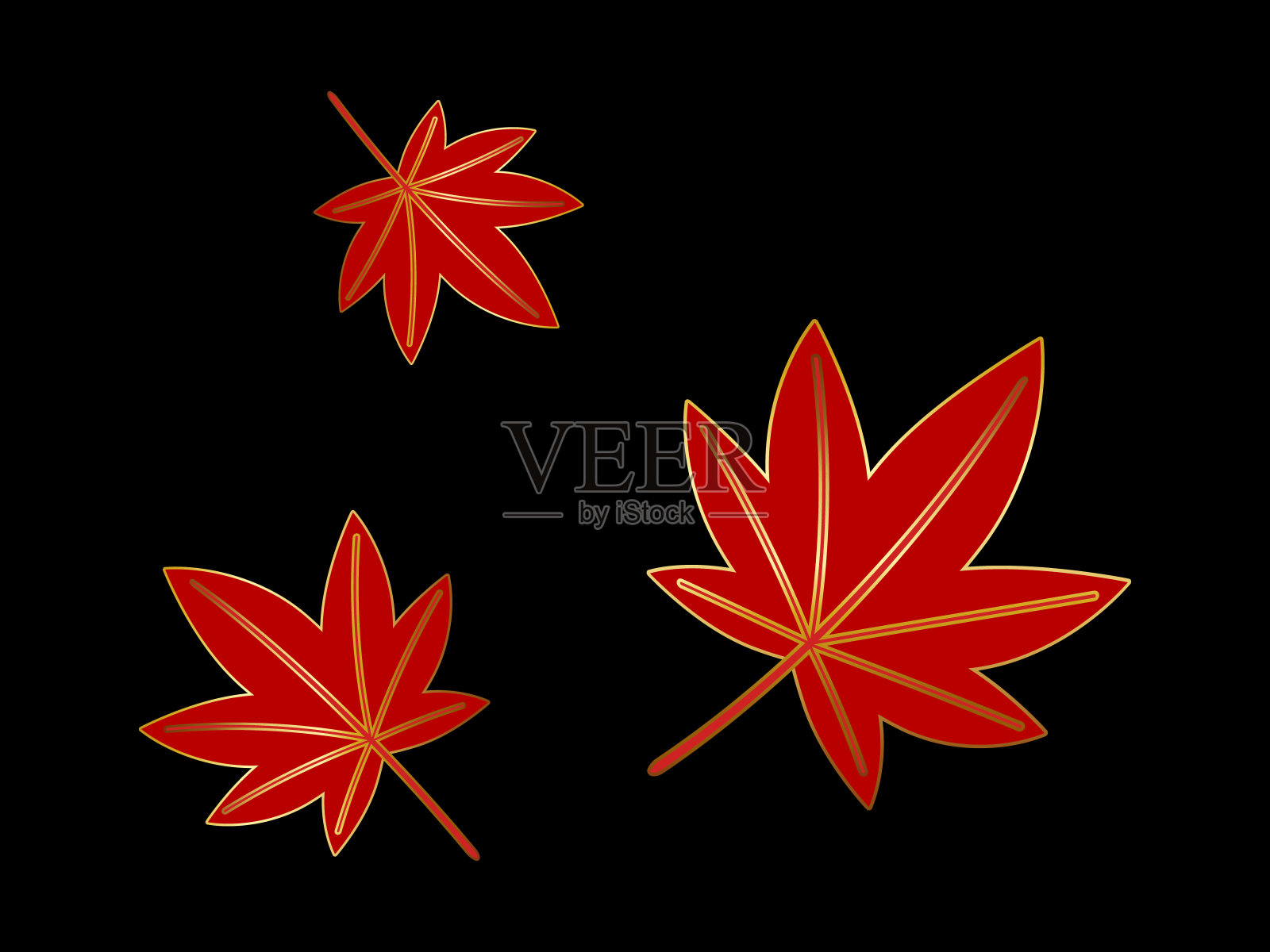 奢华秋叶图标插画图片素材