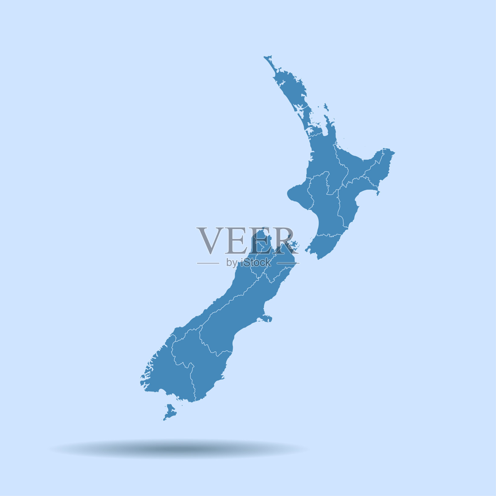 新西兰的地图插画图片素材