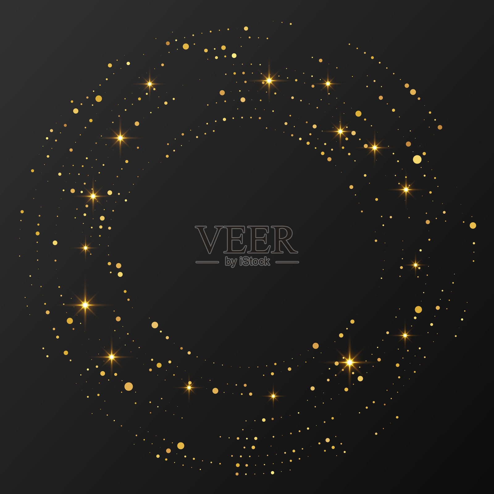 抽象的金色发光半色调点缀背景插画图片素材