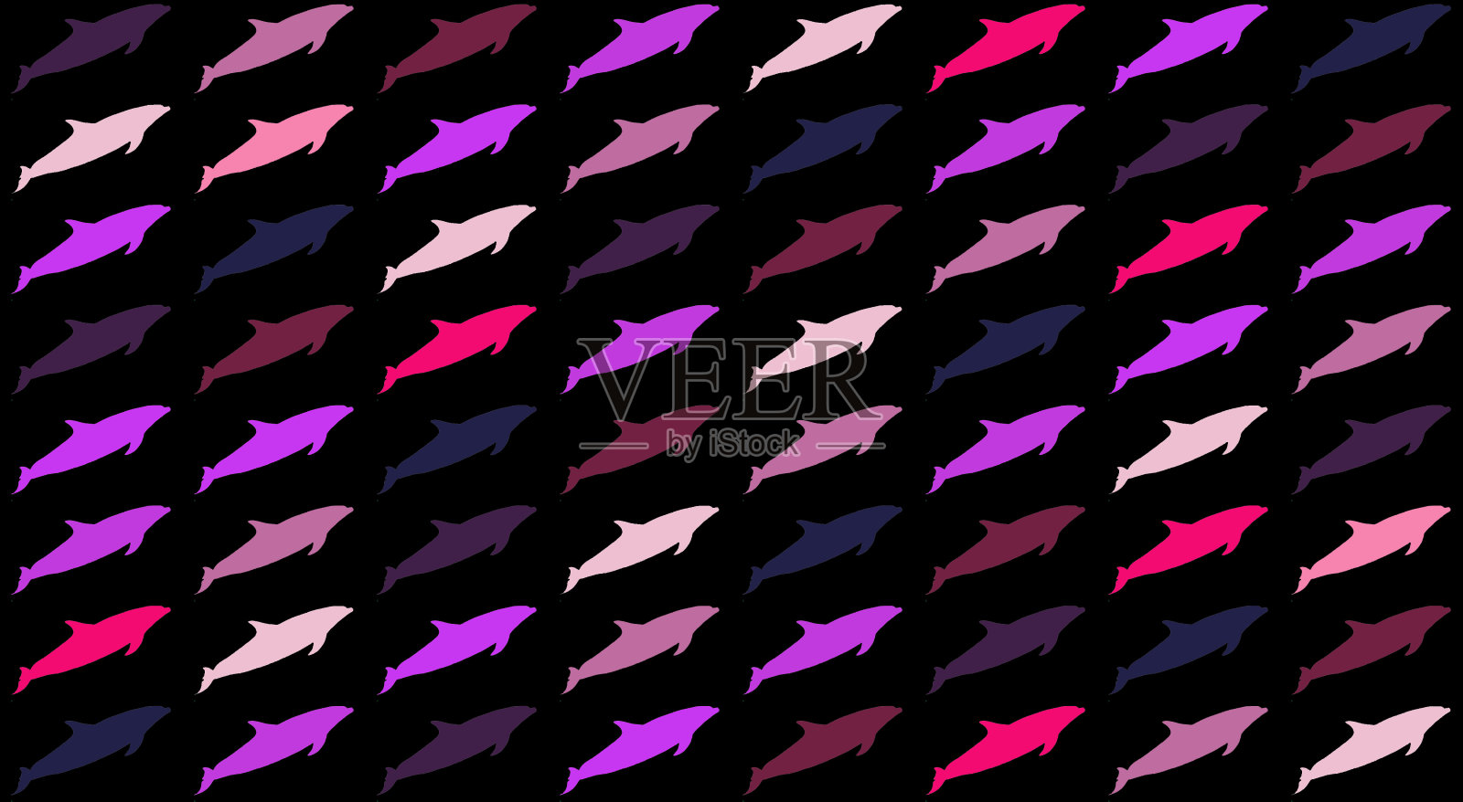 抽象游泳海豚包装纸图案插画图片素材