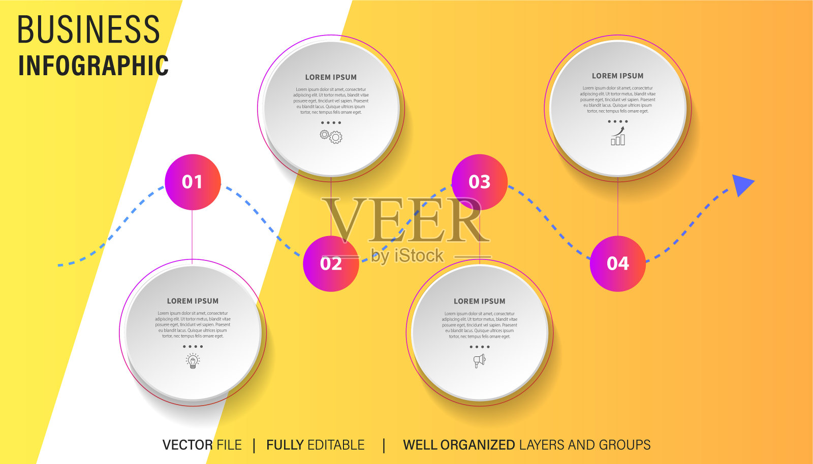 商业信息图表时间线图标设计的抽象背景模板股票插图插画图片素材