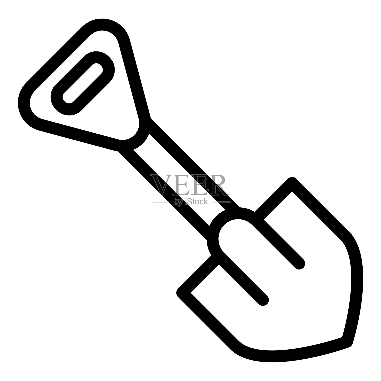 铲线图标。工具矢量插图隔离在白色。Digger轮廓样式设计和应用程序。插画图片素材