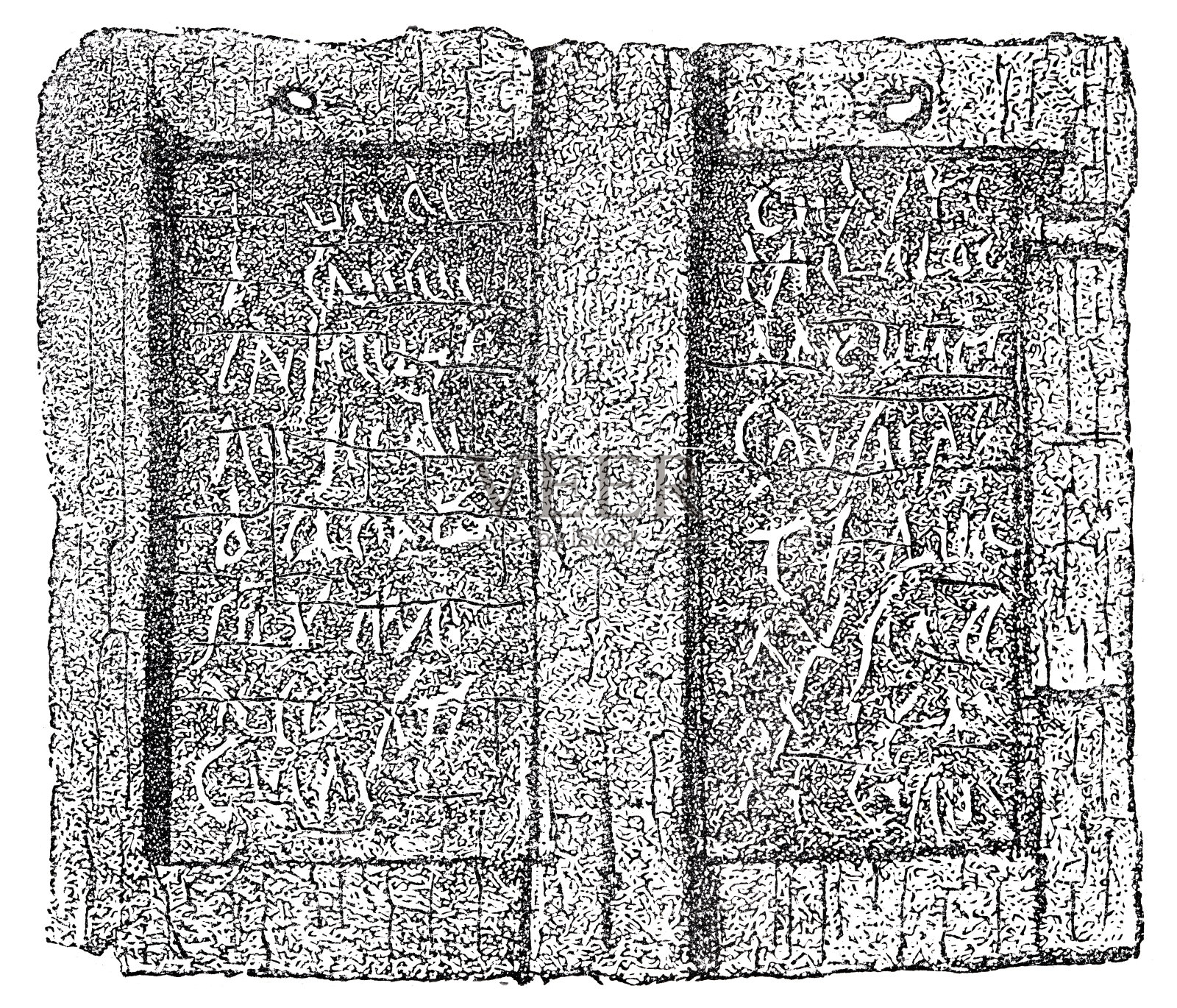 古埃及蜡板，合并文本插画图片素材