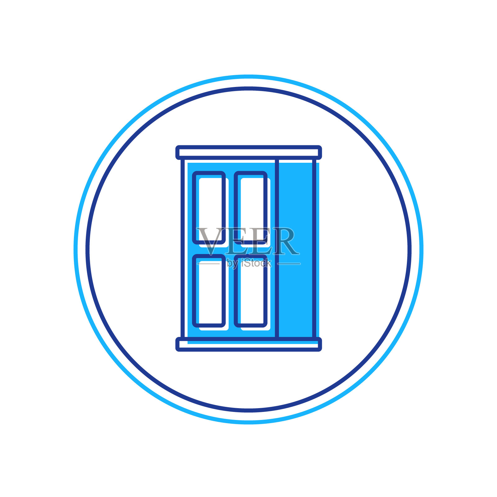 填充轮廓衣柜图标孤立的白色背景。橱柜的迹象。向量插画图片素材