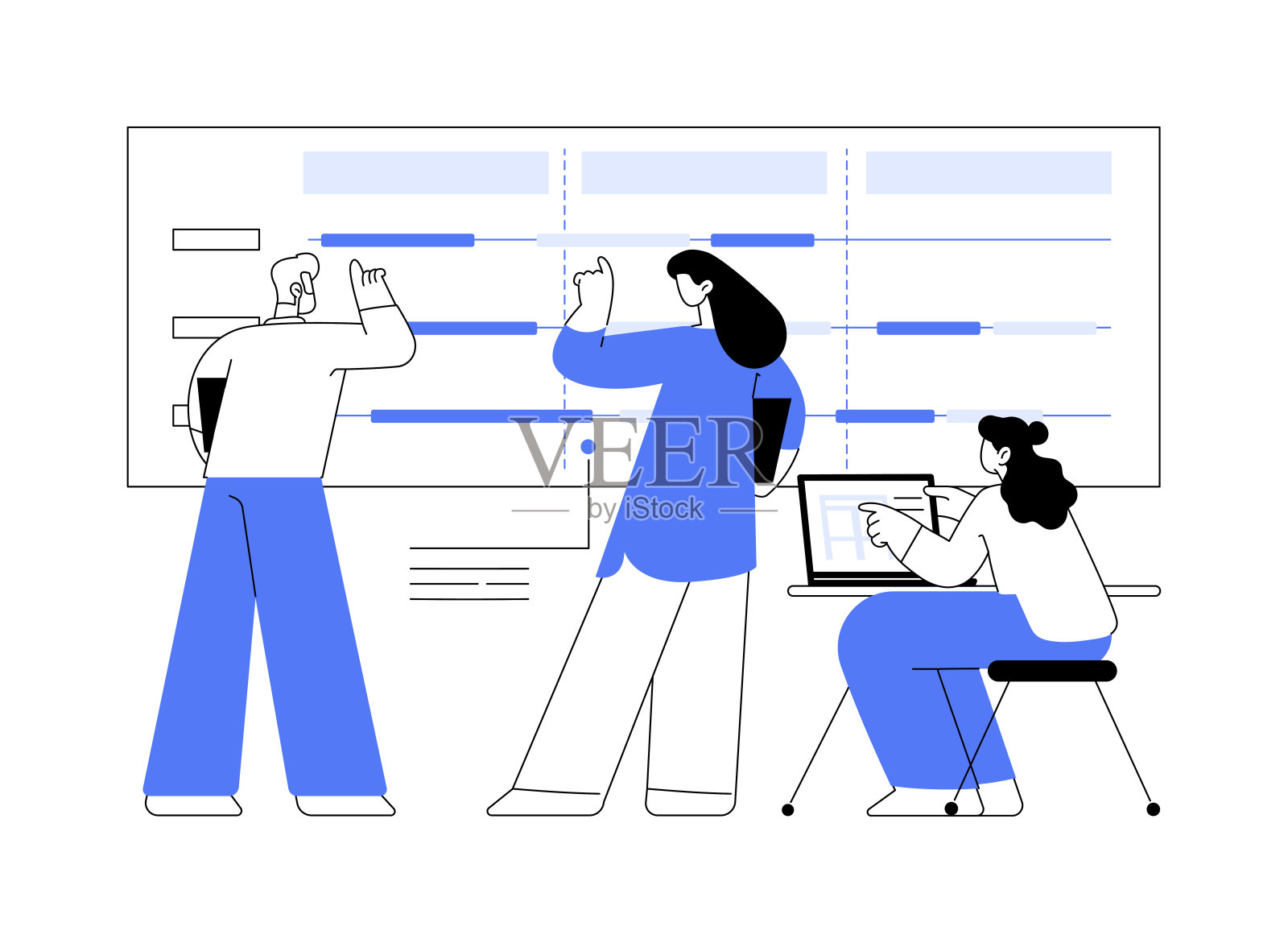 项目时间轴抽象概念矢量插图。插画图片素材