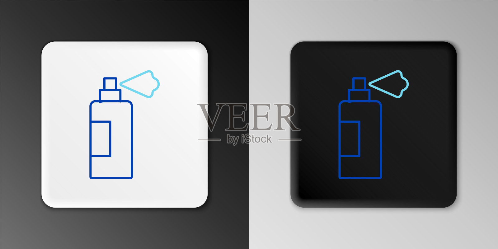 线宠物洗发水图标孤立的灰色背景。宠物护理标志。狗狗清洁标志。色彩缤纷的轮廓概念。向量图标素材