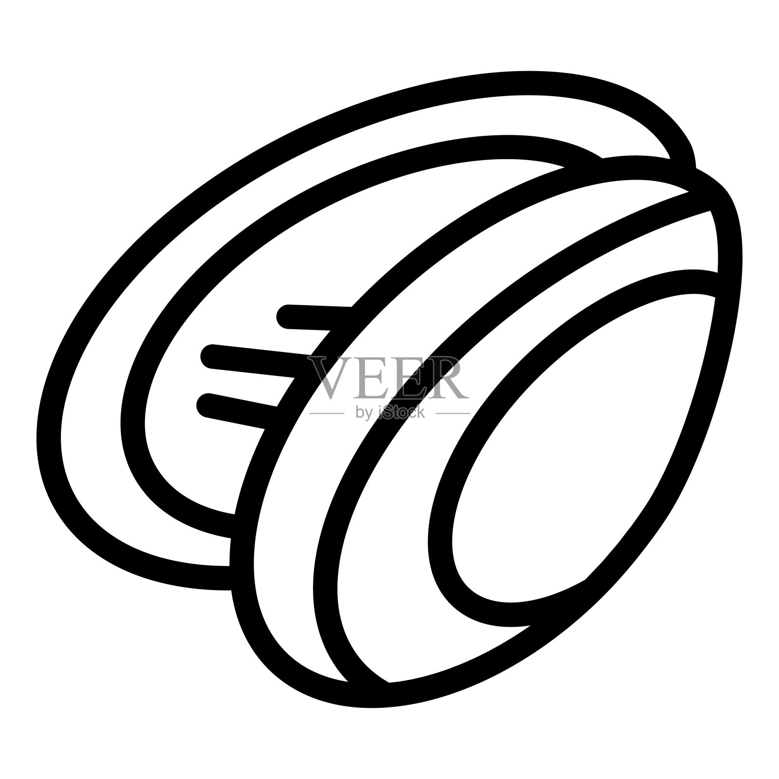 贻贝线图标。壳矢量插图隔离在白色。海鲜轮廓风格设计和应用程序。插画图片素材