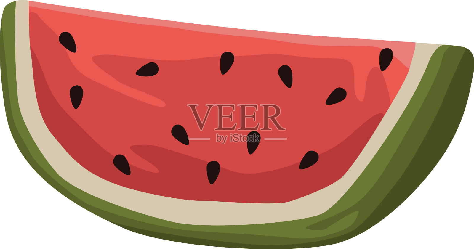 西瓜新鲜水果图标设计插画图片素材