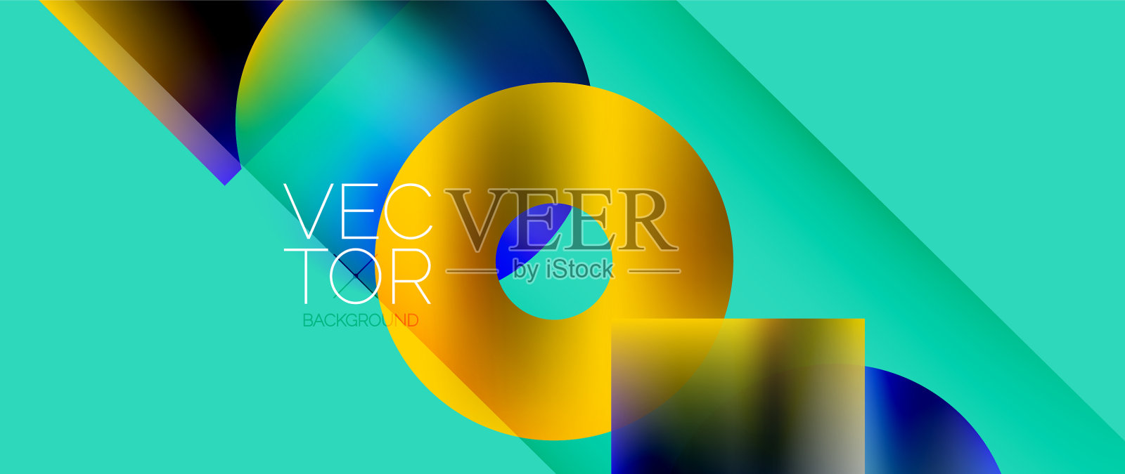 正方形和圆形设计流体色彩渐变插画图片素材