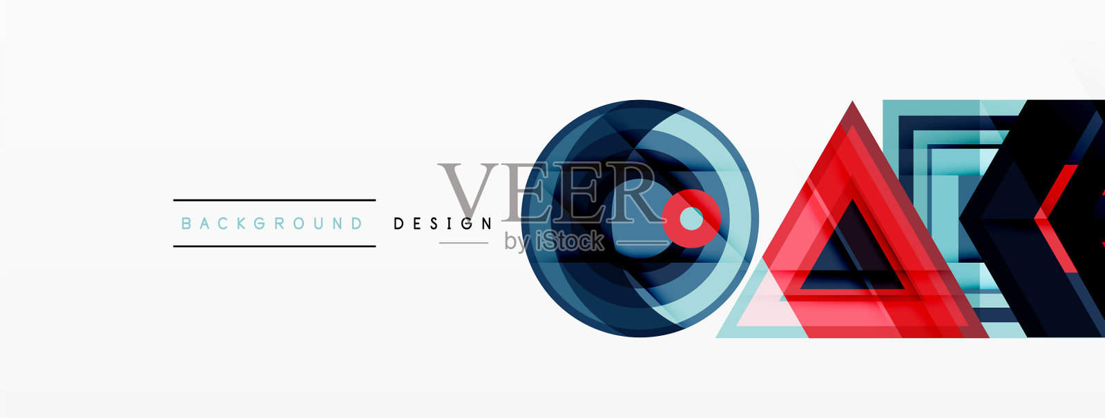 几何形状设计与动态阴影插画图片素材