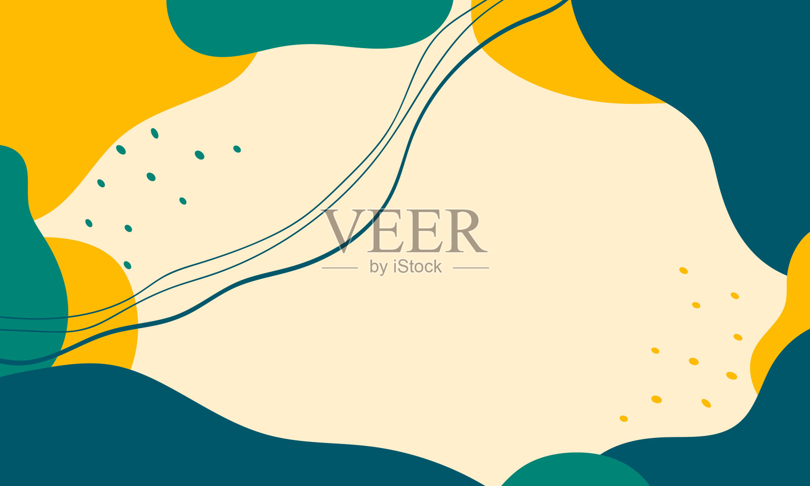 手绘最小的背景与几何形状插画图片素材