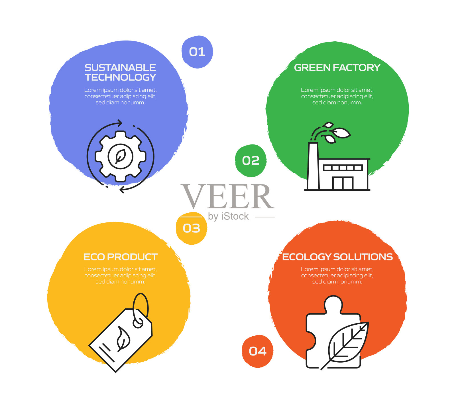 全球变暖相关过程信息图表模板。过程时间图。使用线性图标的工作流布局插画图片素材