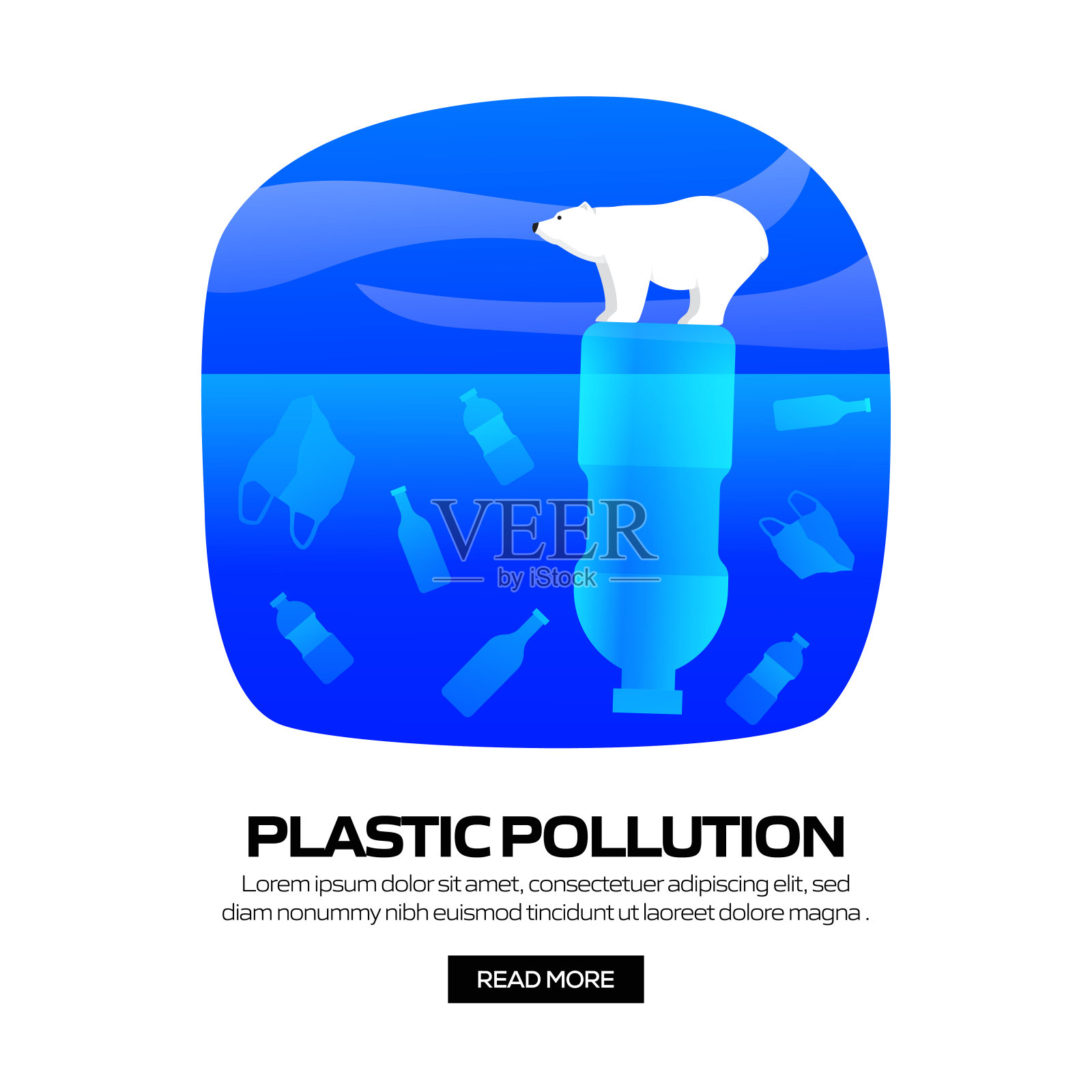 塑料污染概念矢量插图网站横幅，广告和营销材料，在线广告，社交媒体营销等。插画图片素材