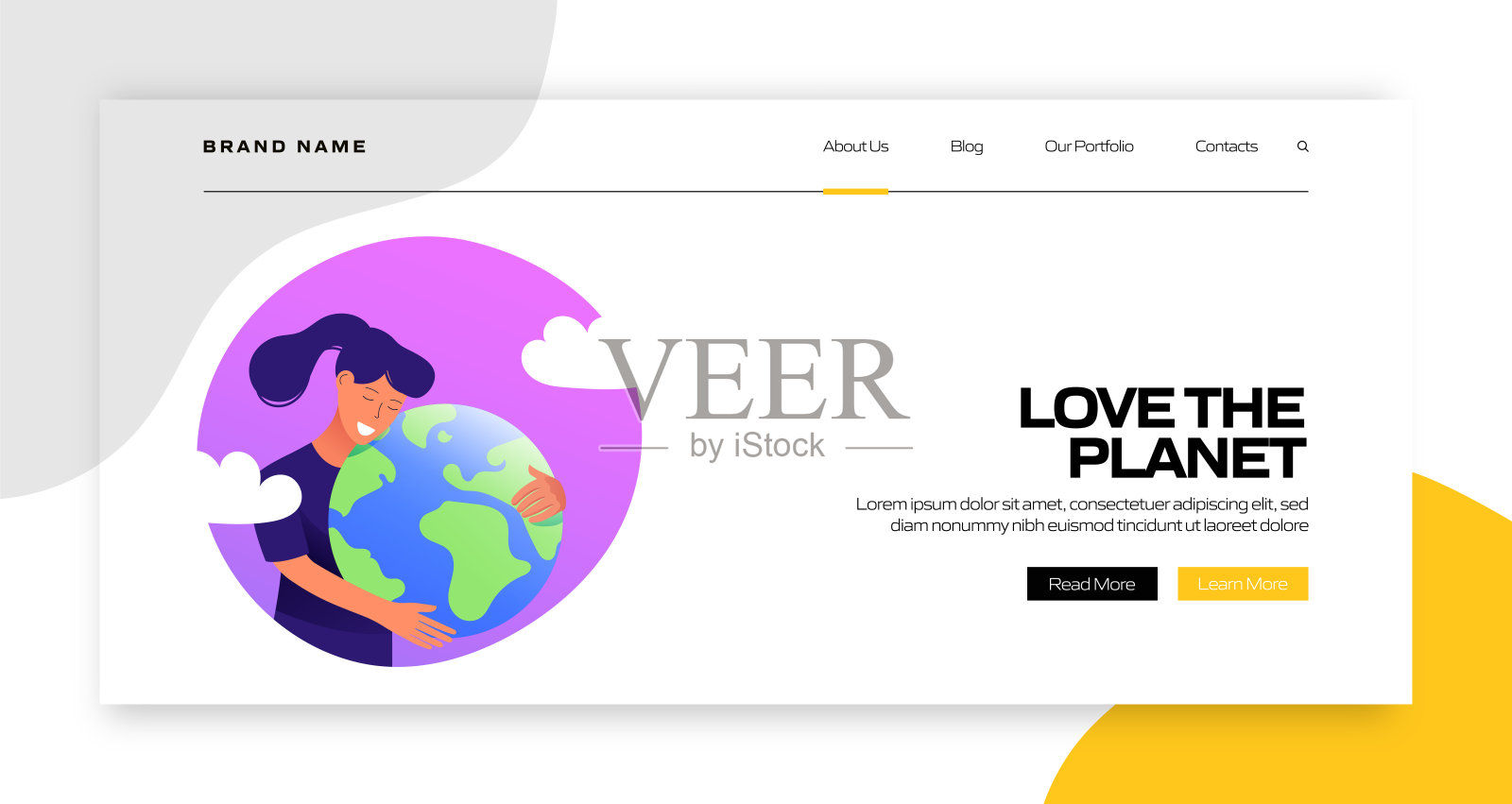 爱的行星概念矢量插图登陆页面模板，网站横幅，广告和营销材料，在线广告，业务演示等。插画图片素材