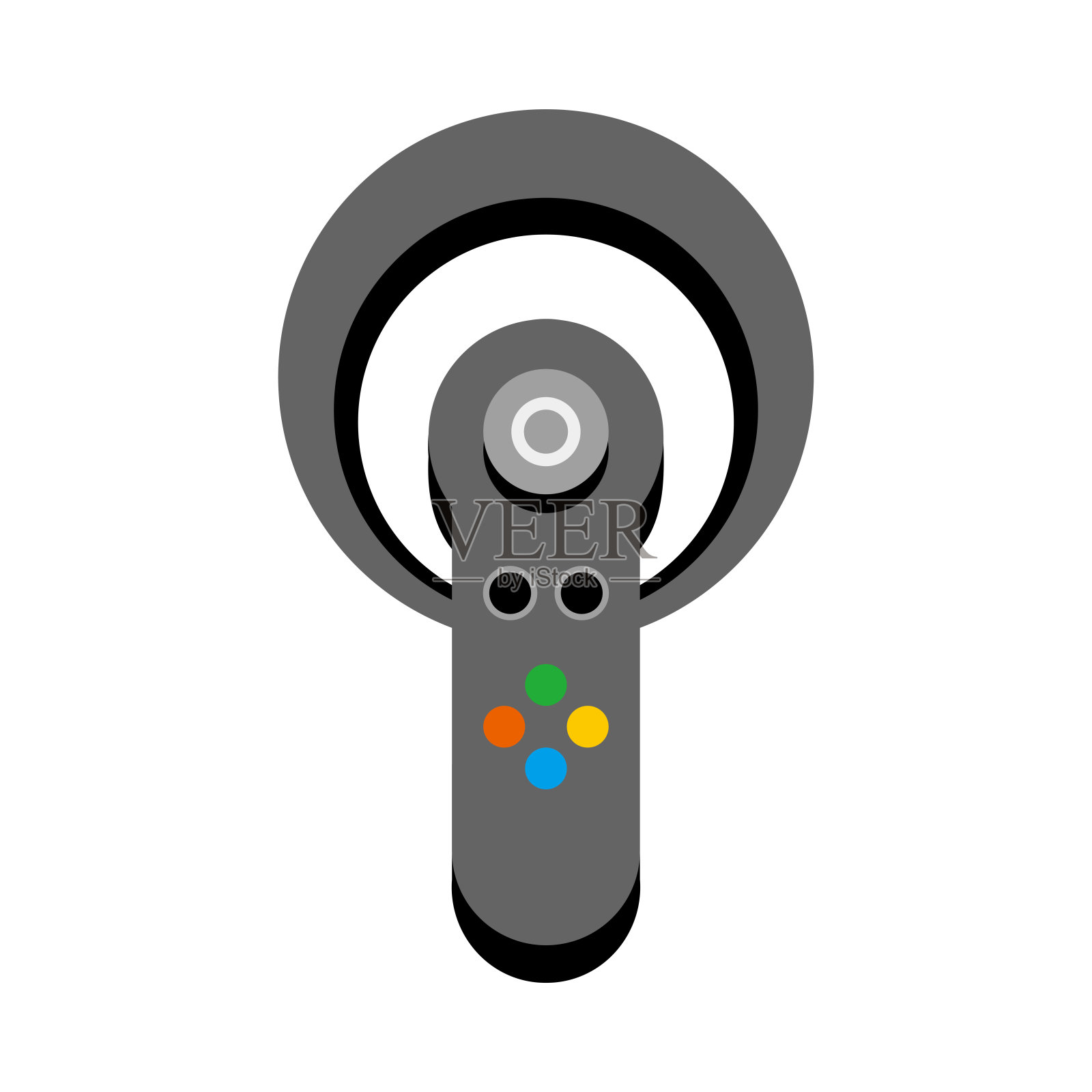 简单说明_黑色VR控制器，游戏控制器插画图片素材