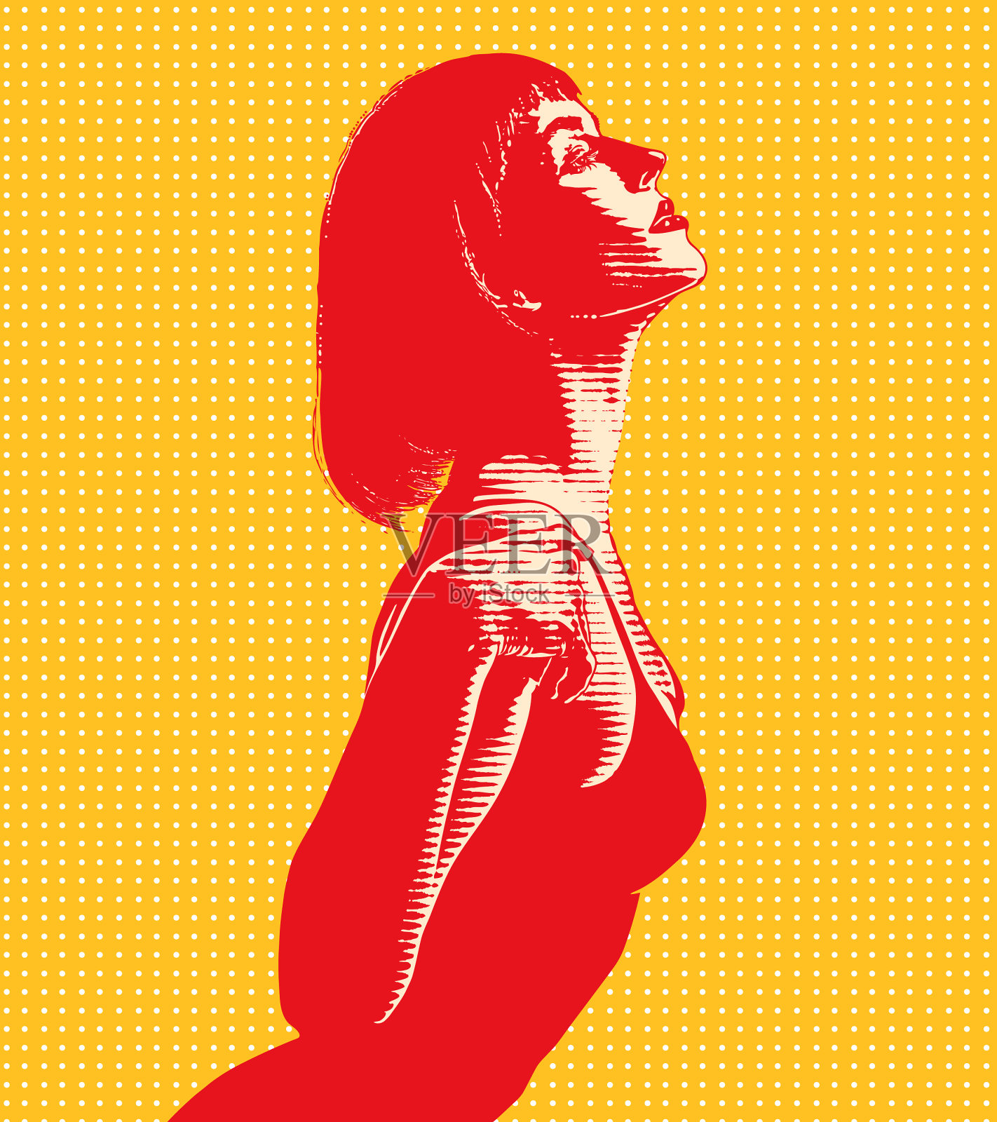 闭着眼睛的美女插画图片素材